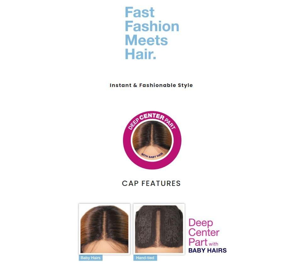 imageSensationnel Dashly Lace Front Wig Unit 10 Hand Tied Laceparting Ear to Ear Synthetic 1 JETBLACKDark Brown 2