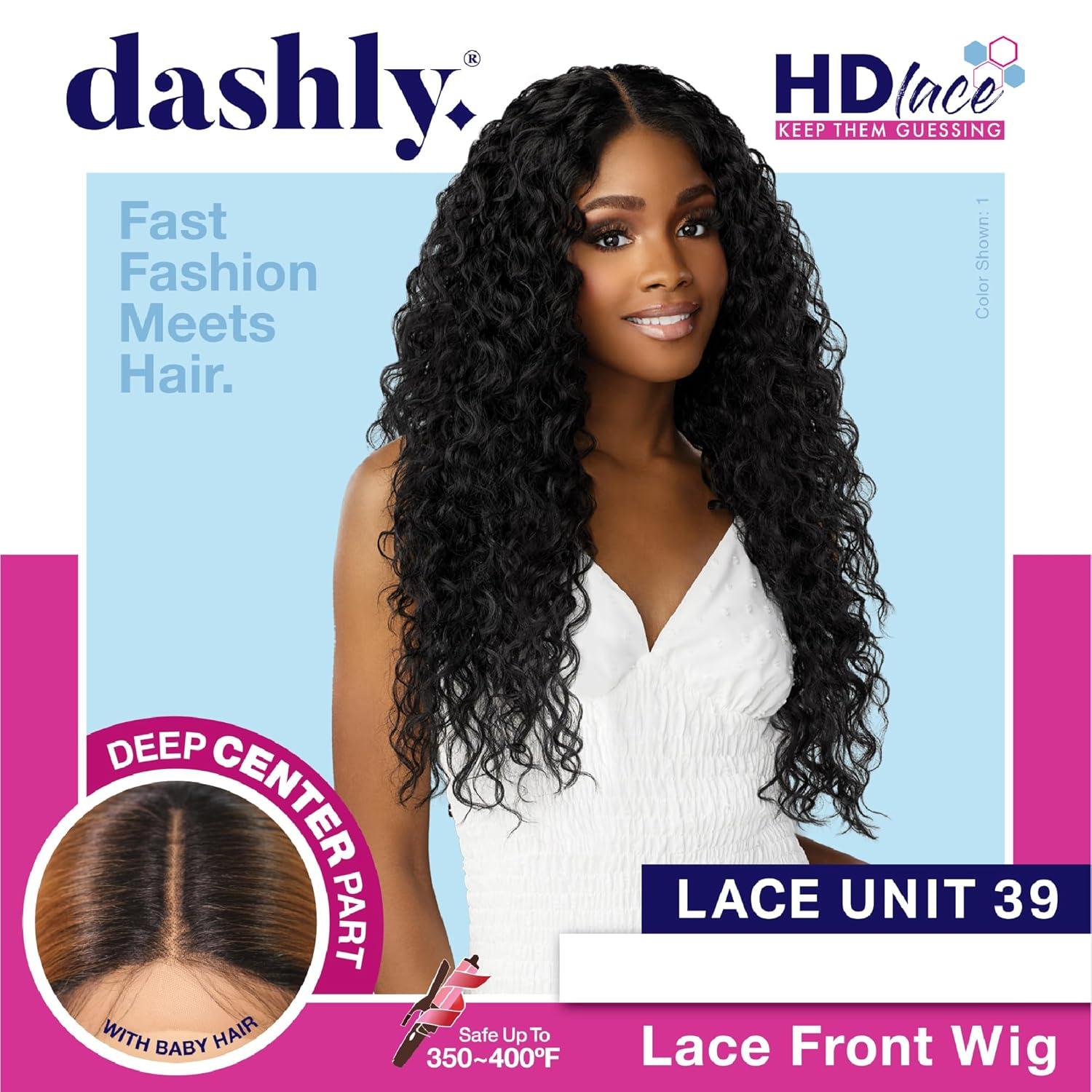 imageSensationnel Dashly Lace Front Wig Unit 39 Hand Tied Laceparting Ear to Ear Synthetic 1 JETBLACK1B OFFBLACK