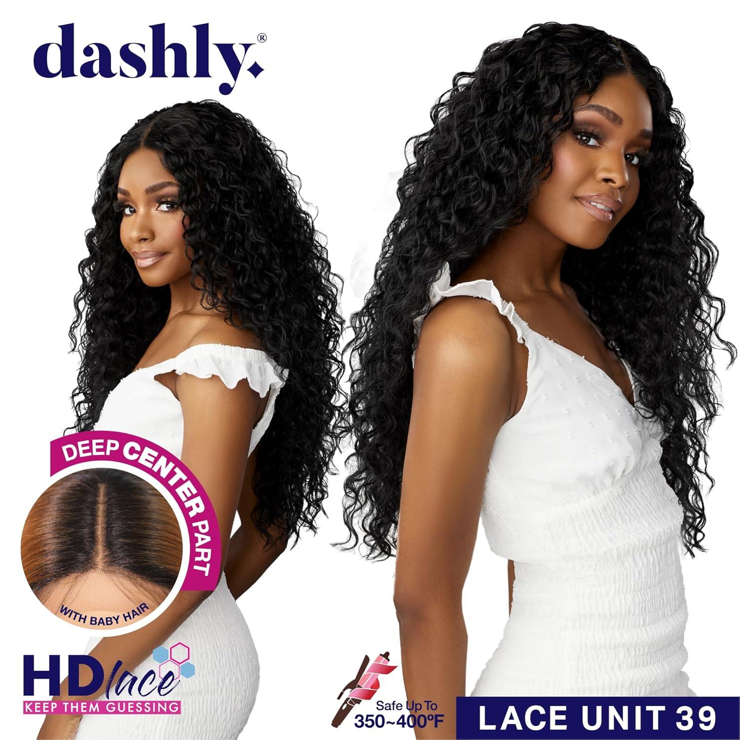 imageSensationnel Dashly Lace Front Wig Unit 39 Hand Tied Laceparting Ear to Ear Synthetic 1 JETBLACKBALAYAGELATTE