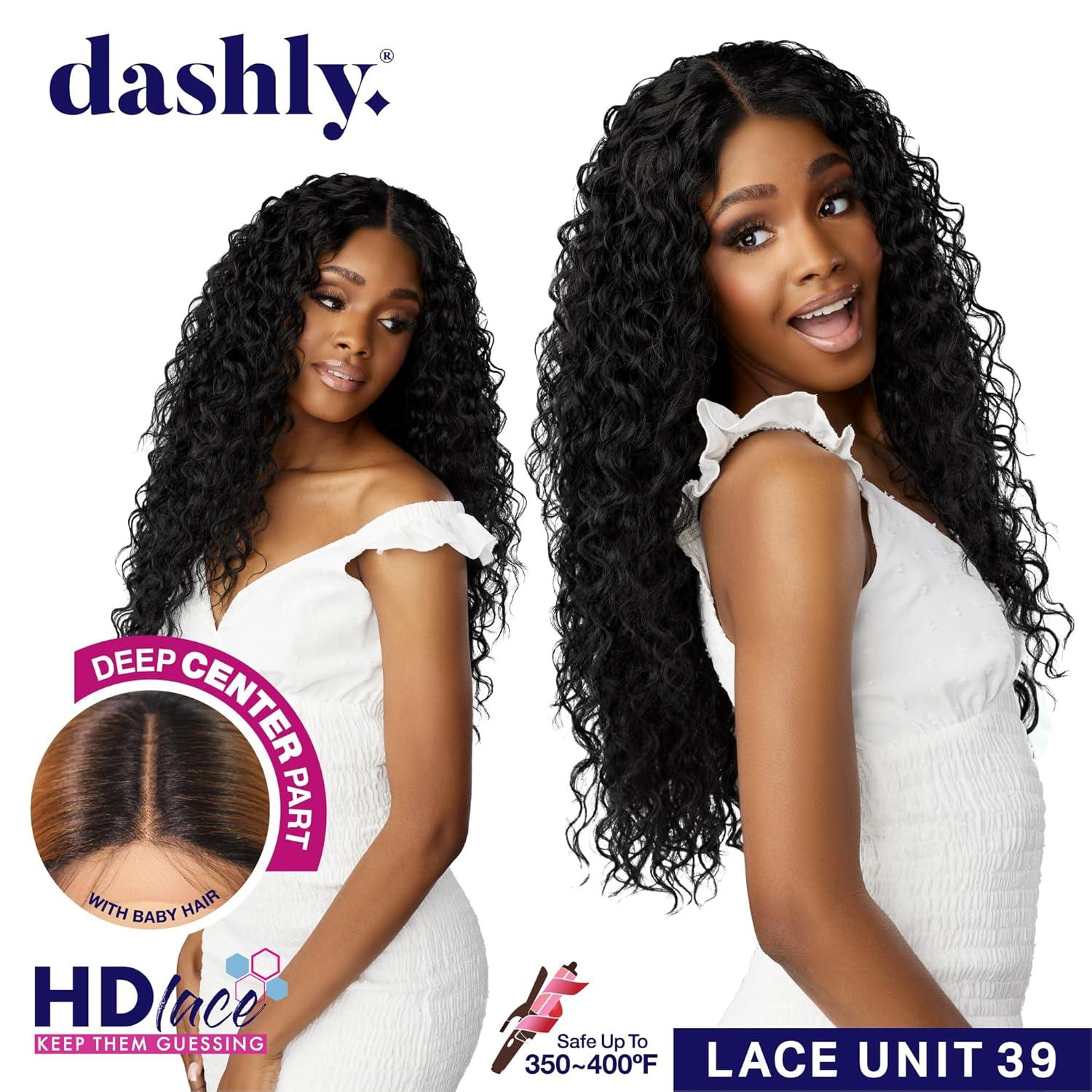 imageSensationnel Dashly Lace Front Wig Unit 39 Hand Tied Laceparting Ear to Ear Synthetic 1 JETBLACKBALAYAGELATTE