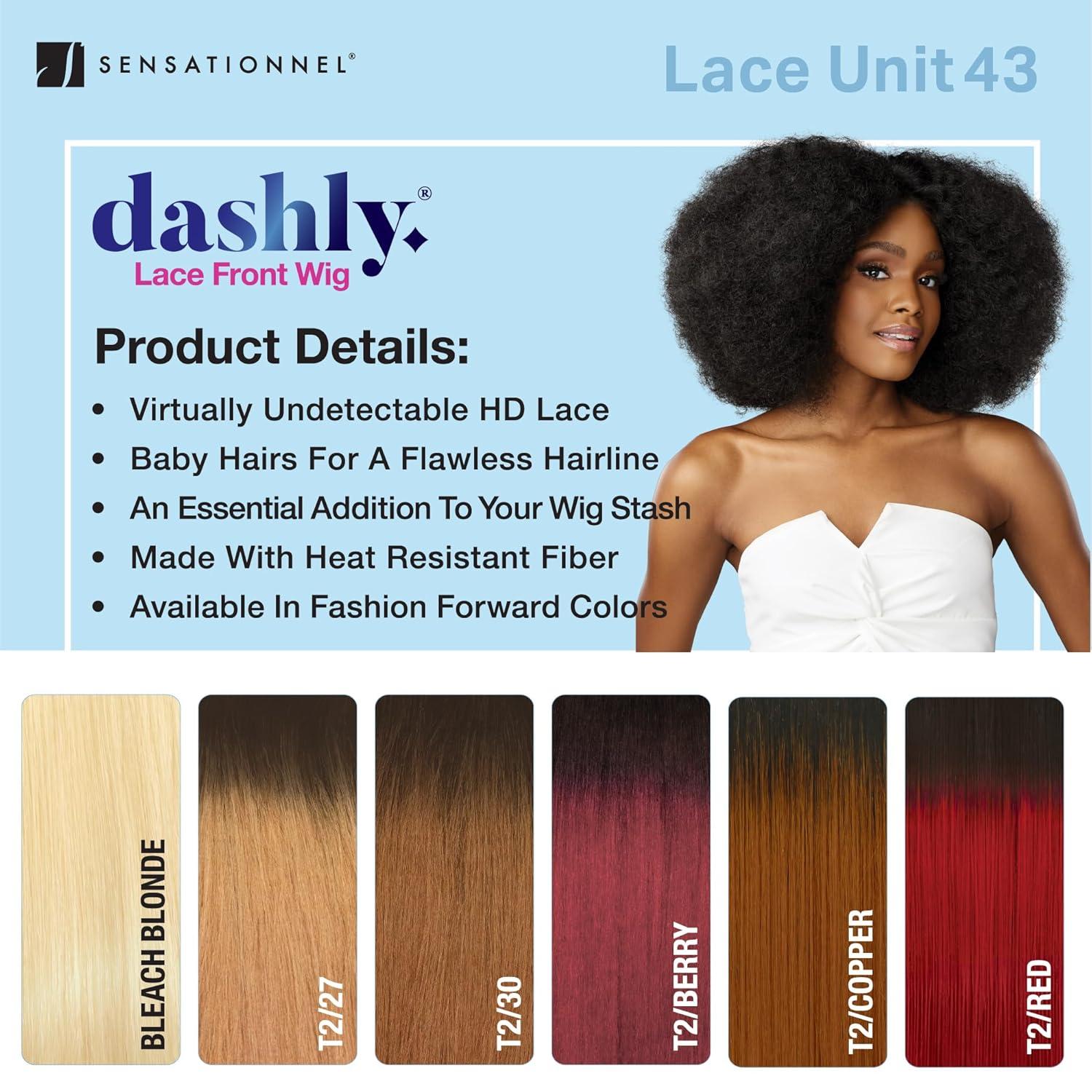 imageSensationnel Dashly Lace Front Wig Unit 43 Hand Tied Laceparting Ear to Ear Synthetic BLEACHBLONDEBLEACHBLONDE