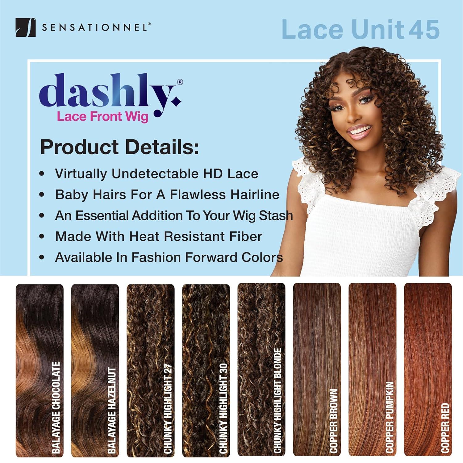 imageSensationnel Dashly Lace Front Wig Unit 45 Hand Tied Laceparting Ear to Ear Synthetic 1 JETBLACKCH27