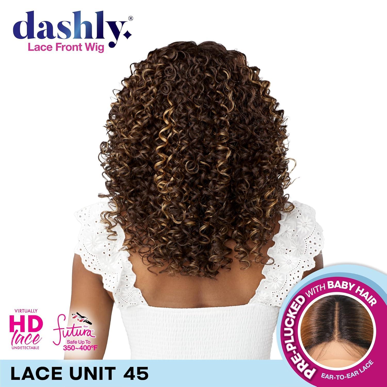 imageSensationnel Dashly Lace Front Wig Unit 45 Hand Tied Laceparting Ear to Ear Synthetic 1 JETBLACKCOPPERRED