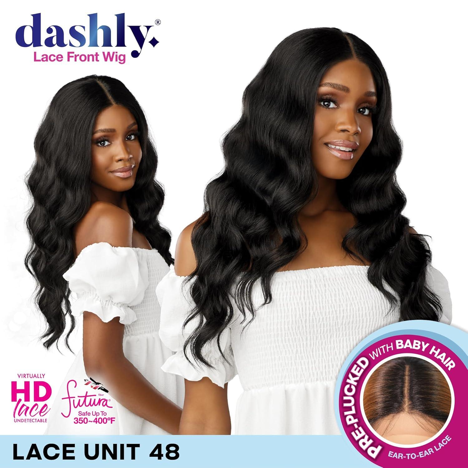 imageSensationnel Dashly Lace Front Wig Unit 48 Hand Tied Laceparting Ear to Ear Synthetic 1 JETBLACK1 JETBLACK