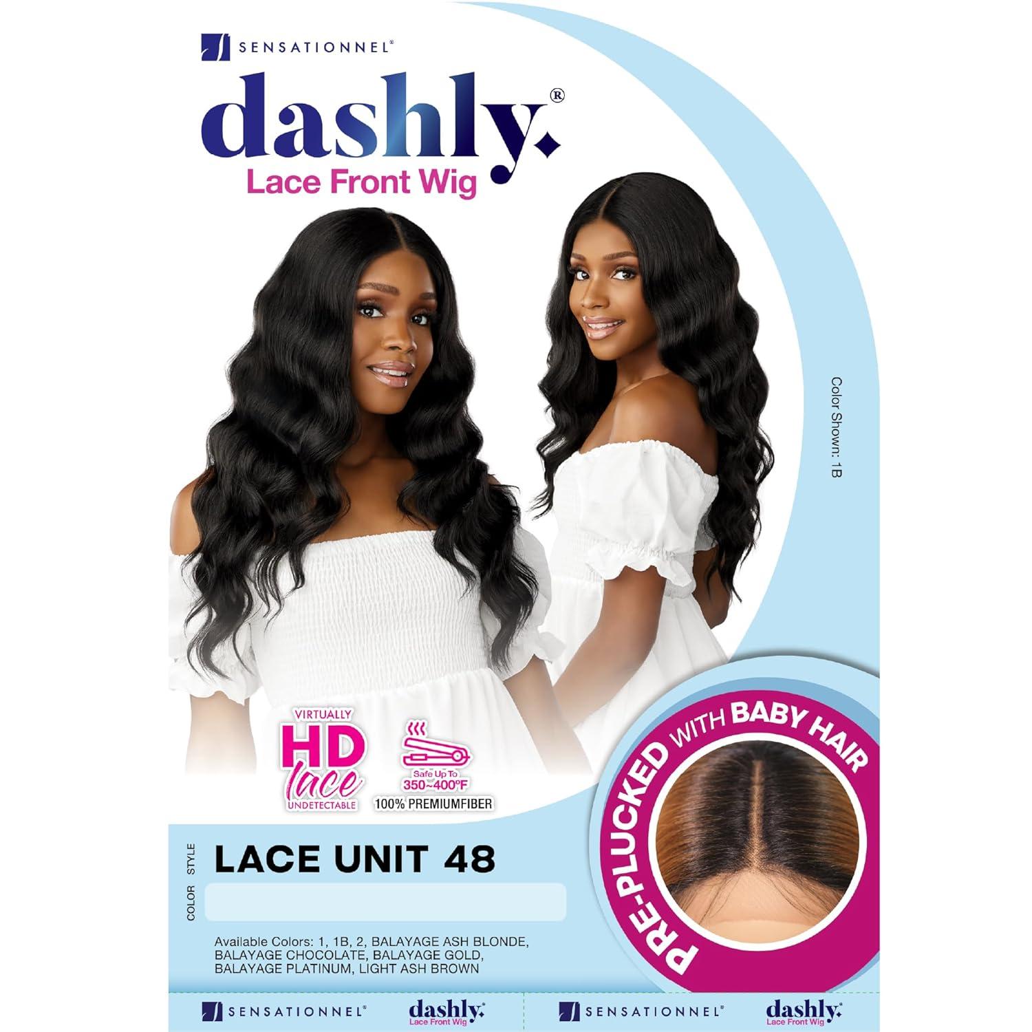 imageSensationnel Dashly Lace Front Wig Unit 48 Hand Tied Laceparting Ear to Ear Synthetic 1 JETBLACKBALAYAGEASHBLONDE