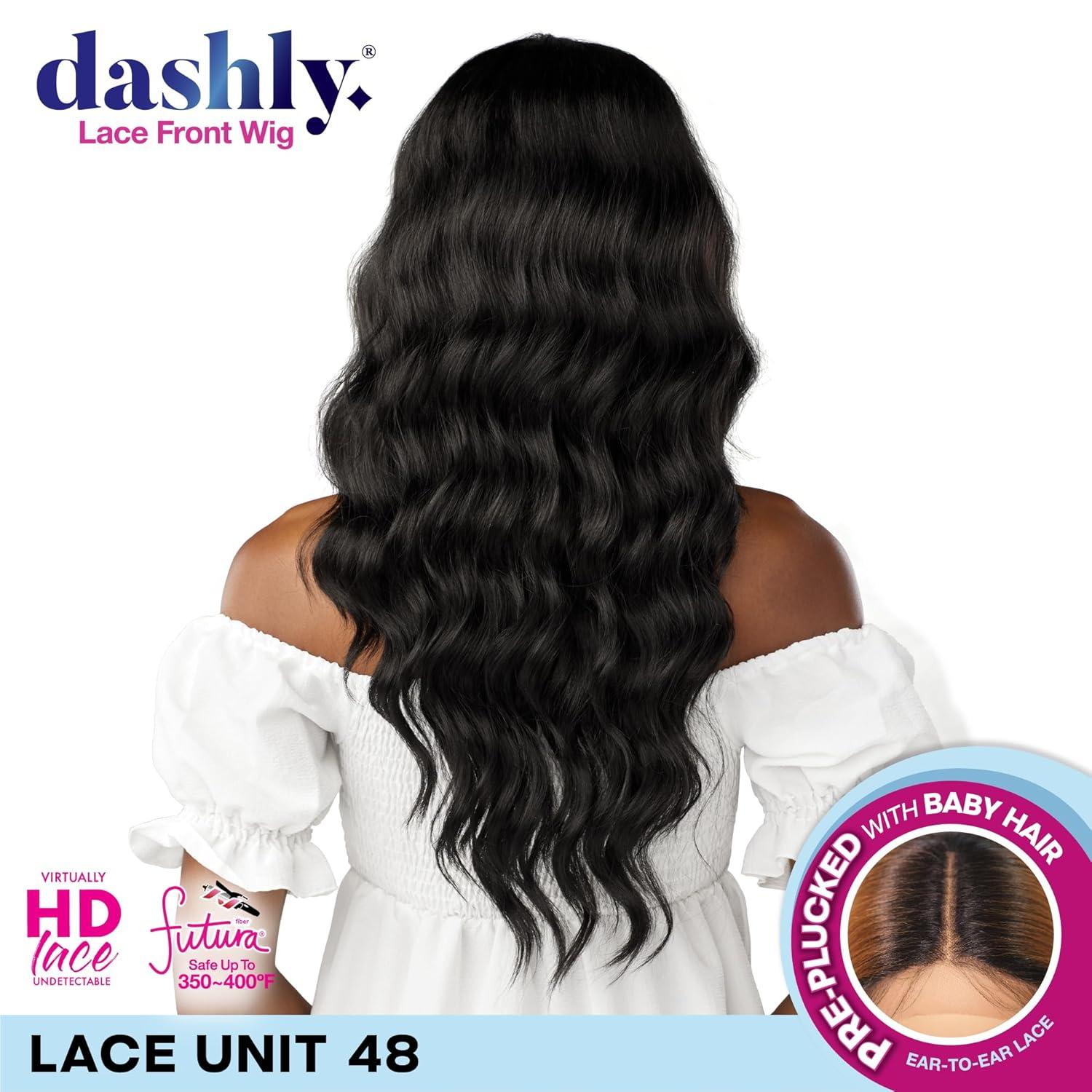 imageSensationnel Dashly Lace Front Wig Unit 48 Hand Tied Laceparting Ear to Ear Synthetic 1 JETBLACKBALAYAGEGOLD