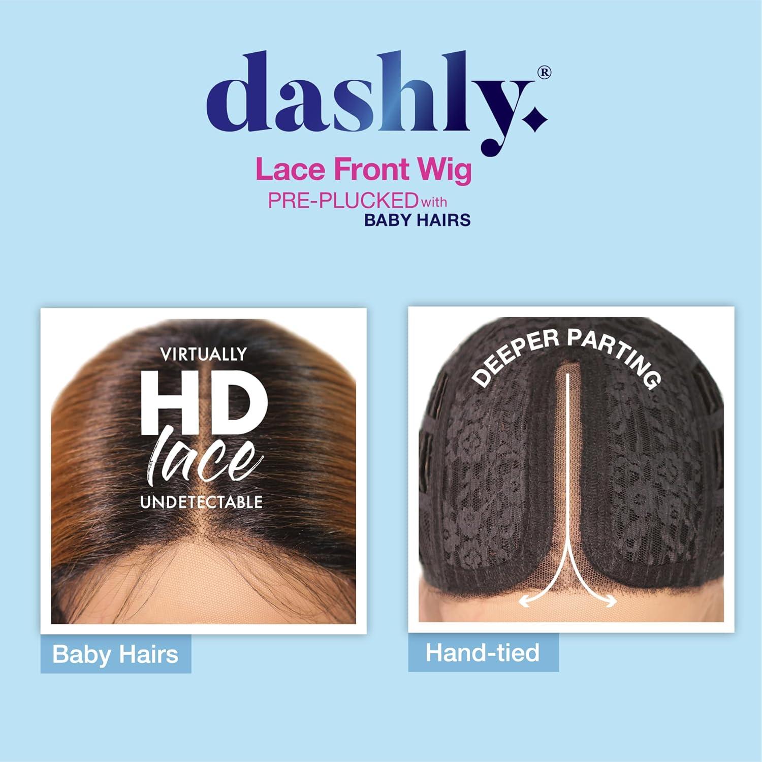 imageSensationnel Dashly Lace Front Wig Unit 51 Low Ponytail Wrap Style Hand Tied Laceparting Ear to Ear Synthetic 1 JETBLACK1B OFFBLACK