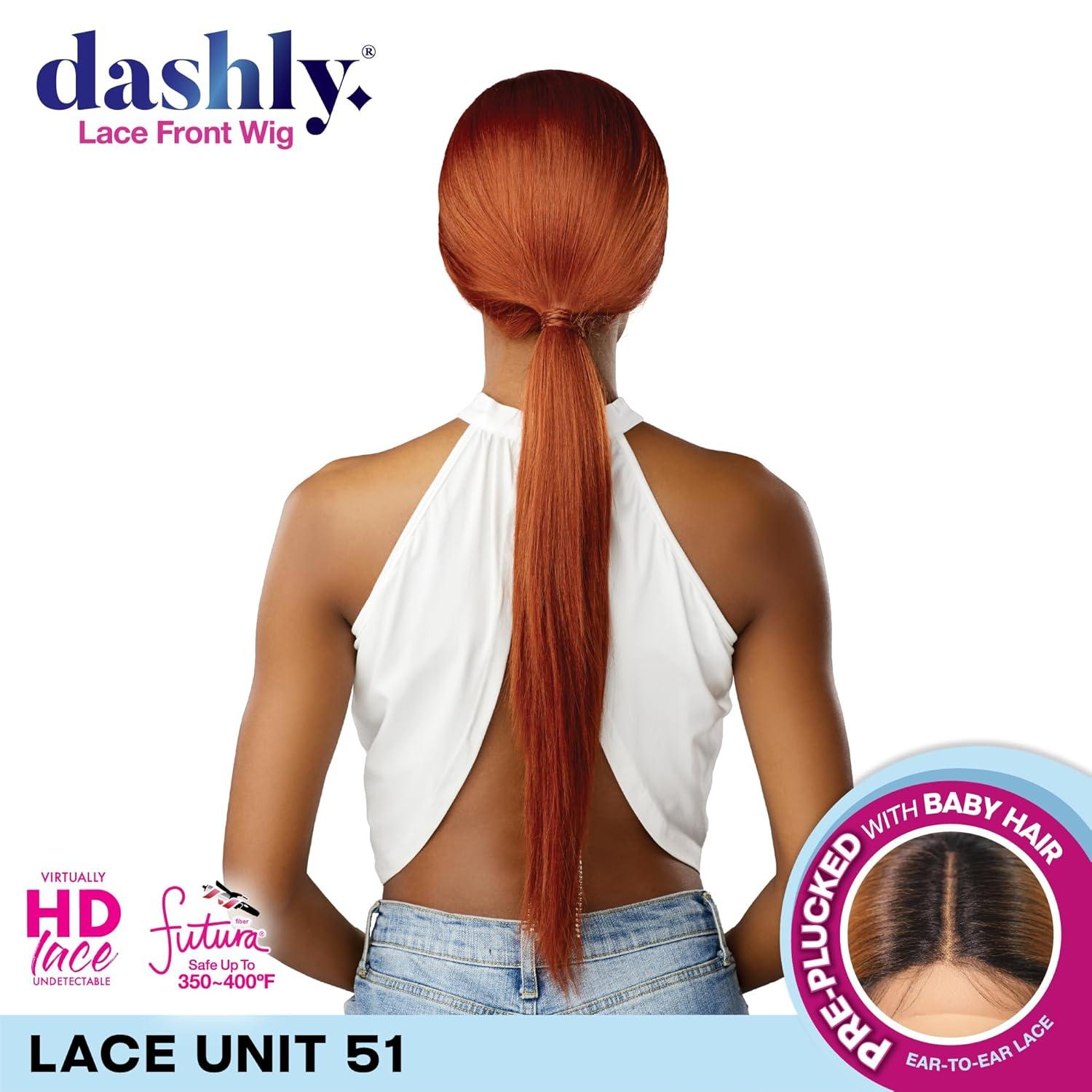 imageSensationnel Dashly Lace Front Wig Unit 51 Low Ponytail Wrap Style Hand Tied Laceparting Ear to Ear Synthetic 1 JETBLACKLIGHTASHBROWN