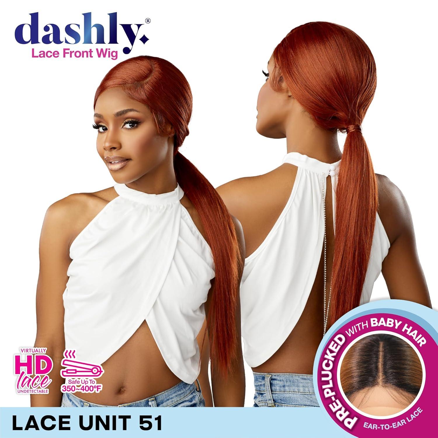 imageSensationnel Dashly Lace Front Wig Unit 51 Low Ponytail Wrap Style Hand Tied Laceparting Ear to Ear Synthetic 1 JETBLACKLIGHTASHBROWN