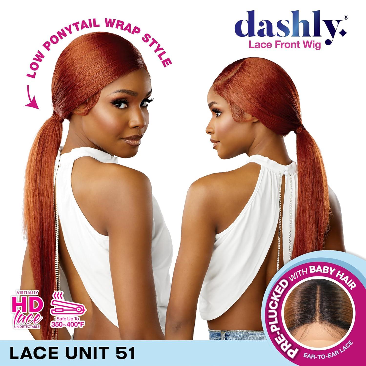 imageSensationnel Dashly Lace Front Wig Unit 51 Low Ponytail Wrap Style Hand Tied Laceparting Ear to Ear Synthetic 1 JETBLACKPEARLBLONDE