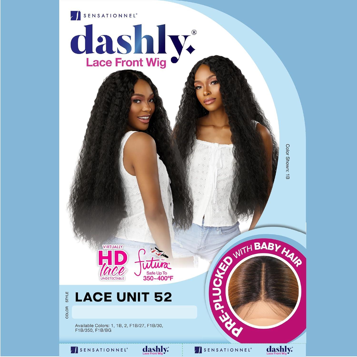 imageSensationnel Dashly Lace Front Wig Unit 52 Hand Tied Laceparting Ear to Ear Synthetic 1 JETBLACK1B OFFBLACK