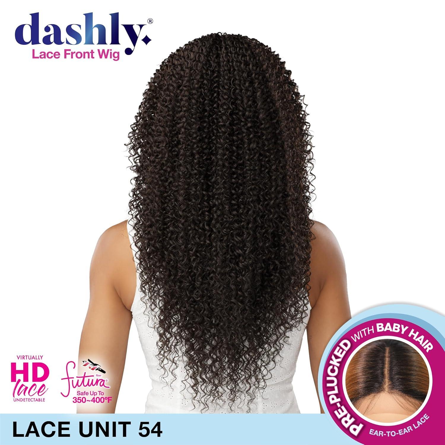 imageSensationnel Dashly Lace Front Wig Unit 54 Hand Tied Laceparting Ear to Ear Synthetic 1 JETBLACK1B OFFBLACK