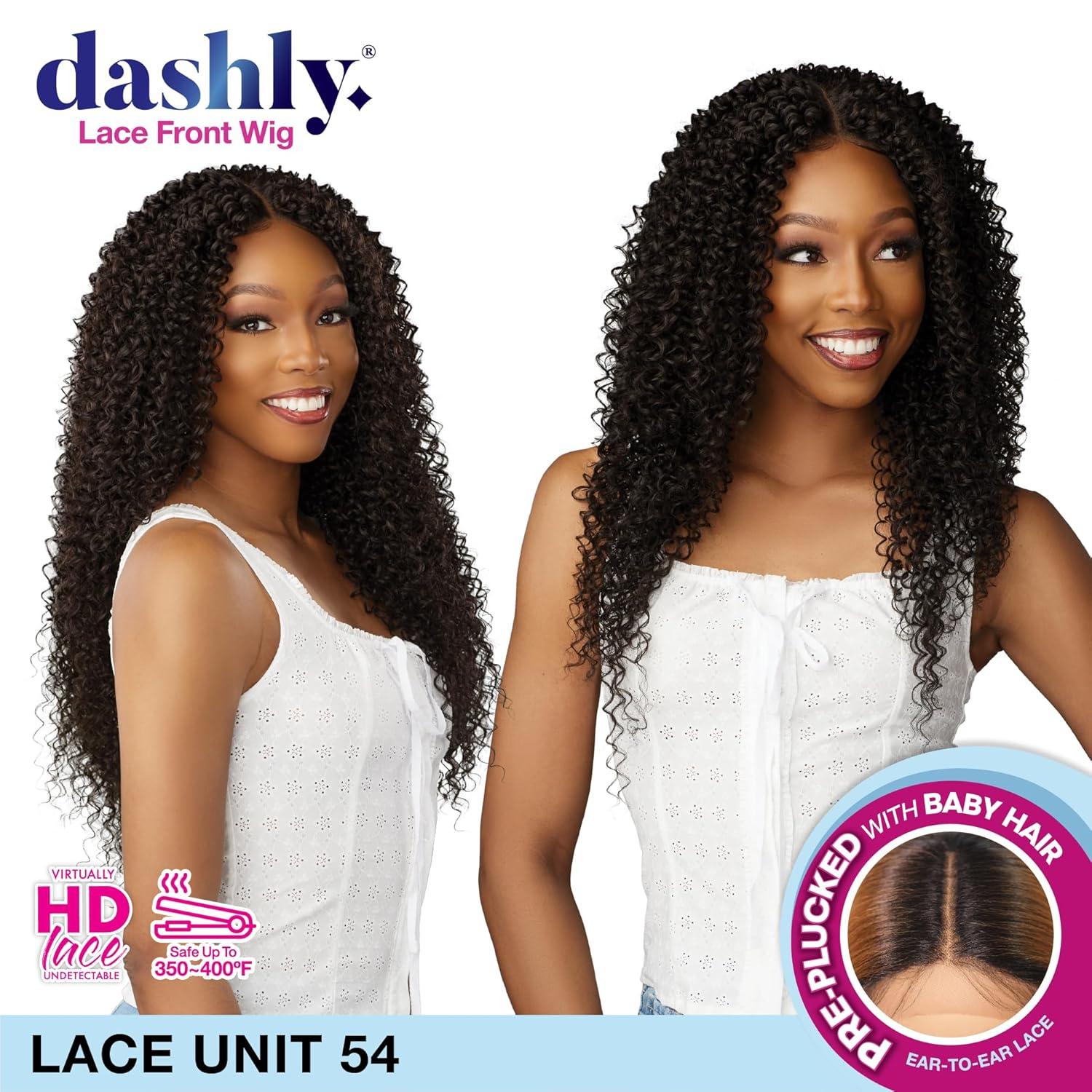 imageSensationnel Dashly Lace Front Wig Unit 54 Hand Tied Laceparting Ear to Ear Synthetic 1 JETBLACK1B OFFBLACK