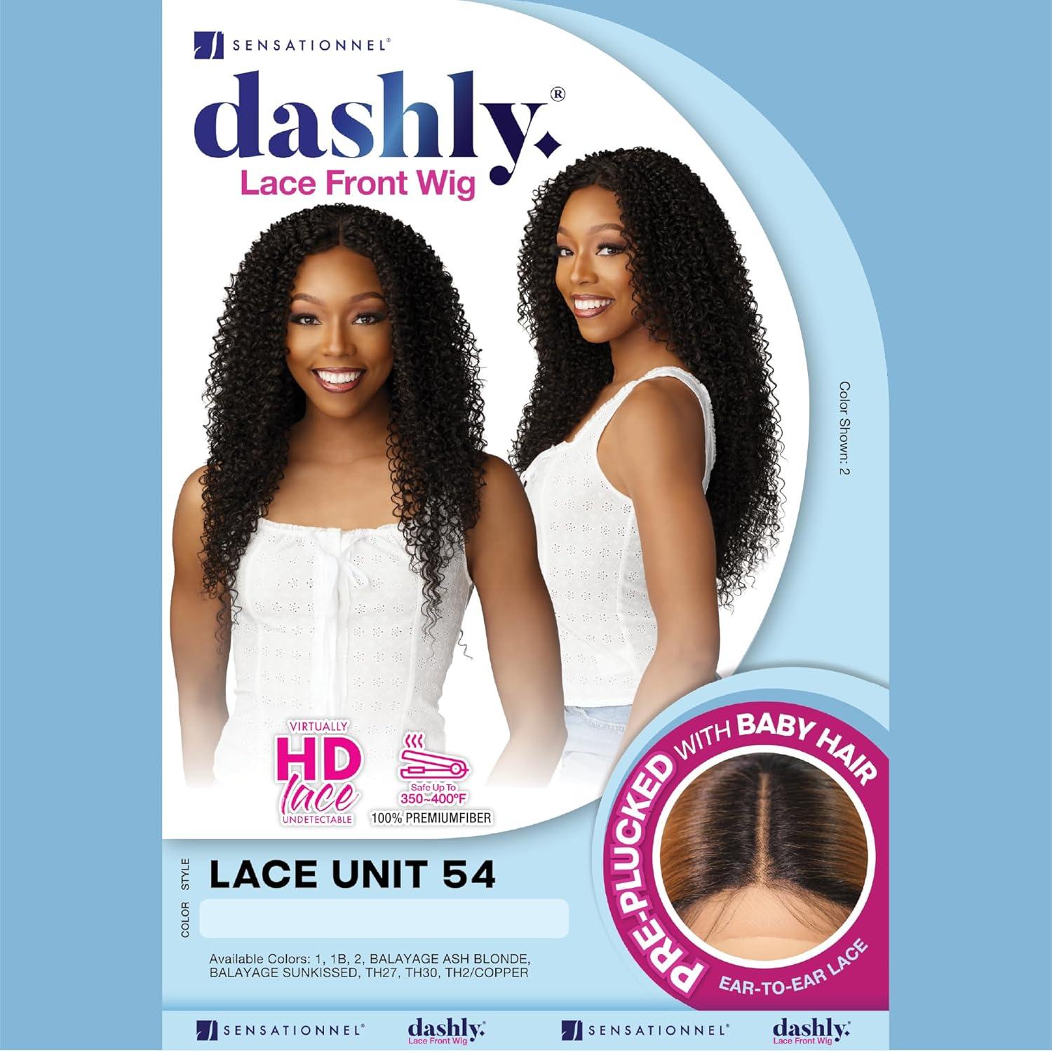 imageSensationnel Dashly Lace Front Wig Unit 54 Hand Tied Laceparting Ear to Ear Synthetic 1 JETBLACKTH27