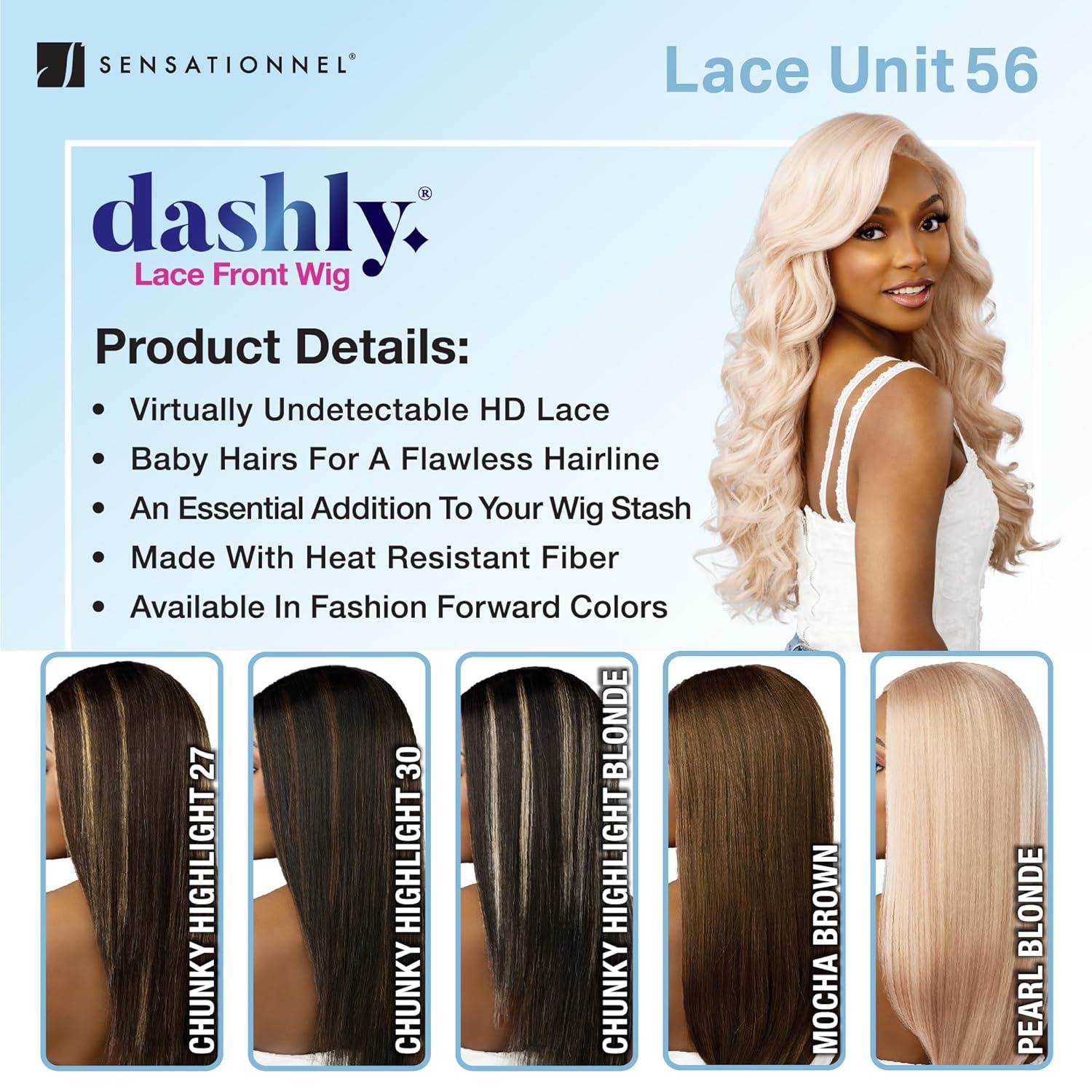 imageSensationnel Dashly Lace Front Wig Unit 56 Hand Tied Laceparting Ear to Ear Synthetic 1 JETBLACKCH30