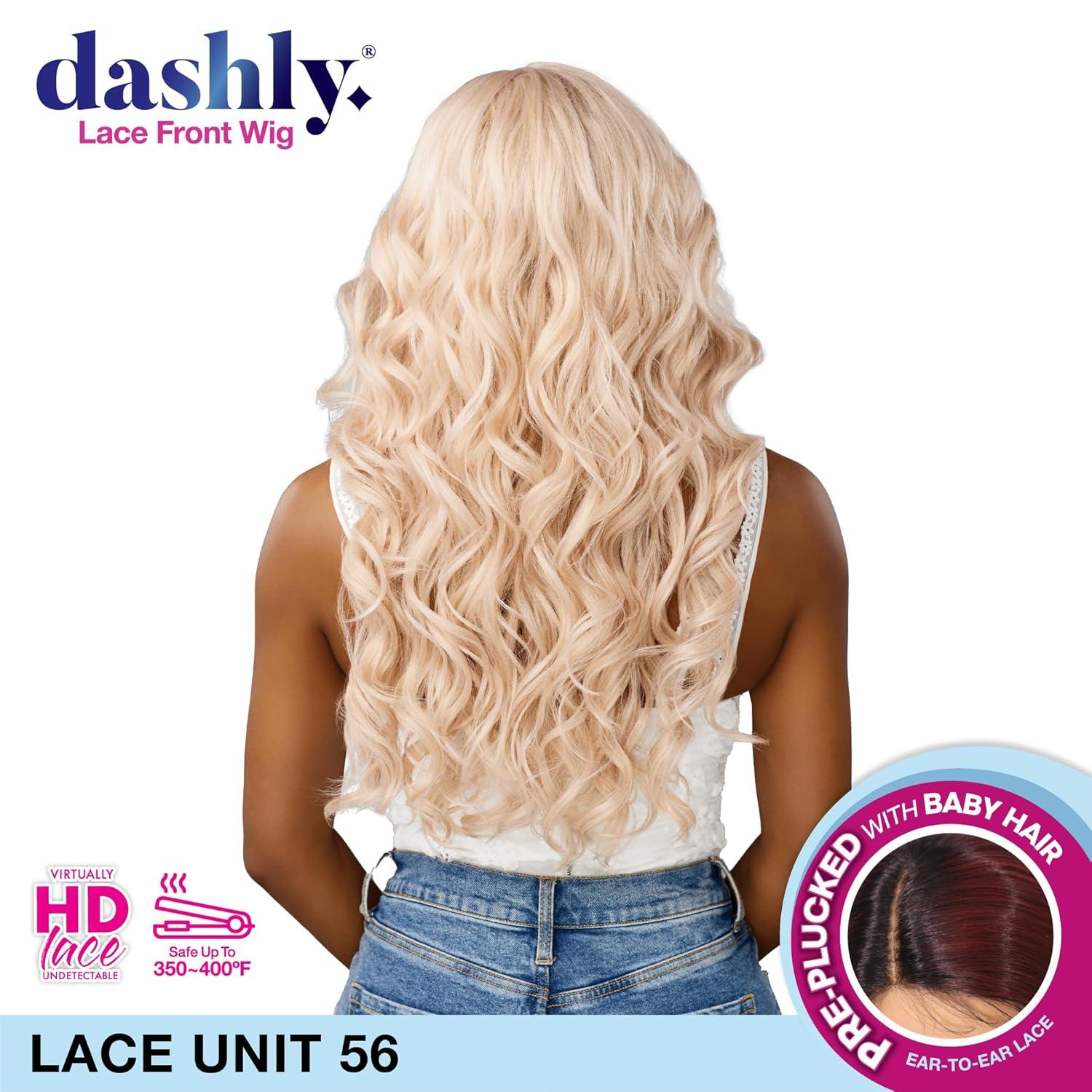 imageSensationnel Dashly Lace Front Wig Unit 56 Hand Tied Laceparting Ear to Ear Synthetic 1 JETBLACKCHBLONDE