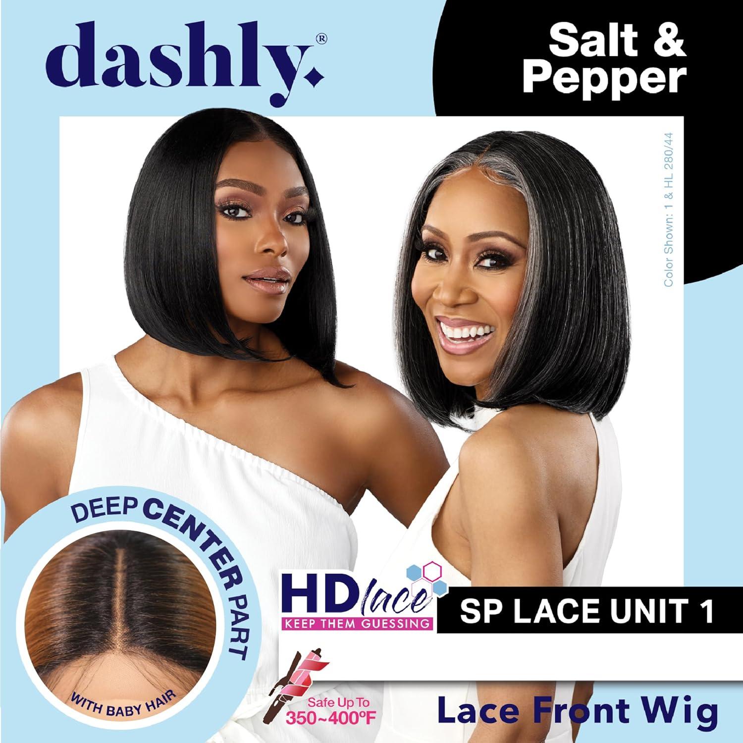 imageSensationnel Dashly Lace Saltandpepper Wig Sp Unit 1 Hand Tied Laceparting Ear to Ear Synthetic 1 JETBLACK1 JETBLACK