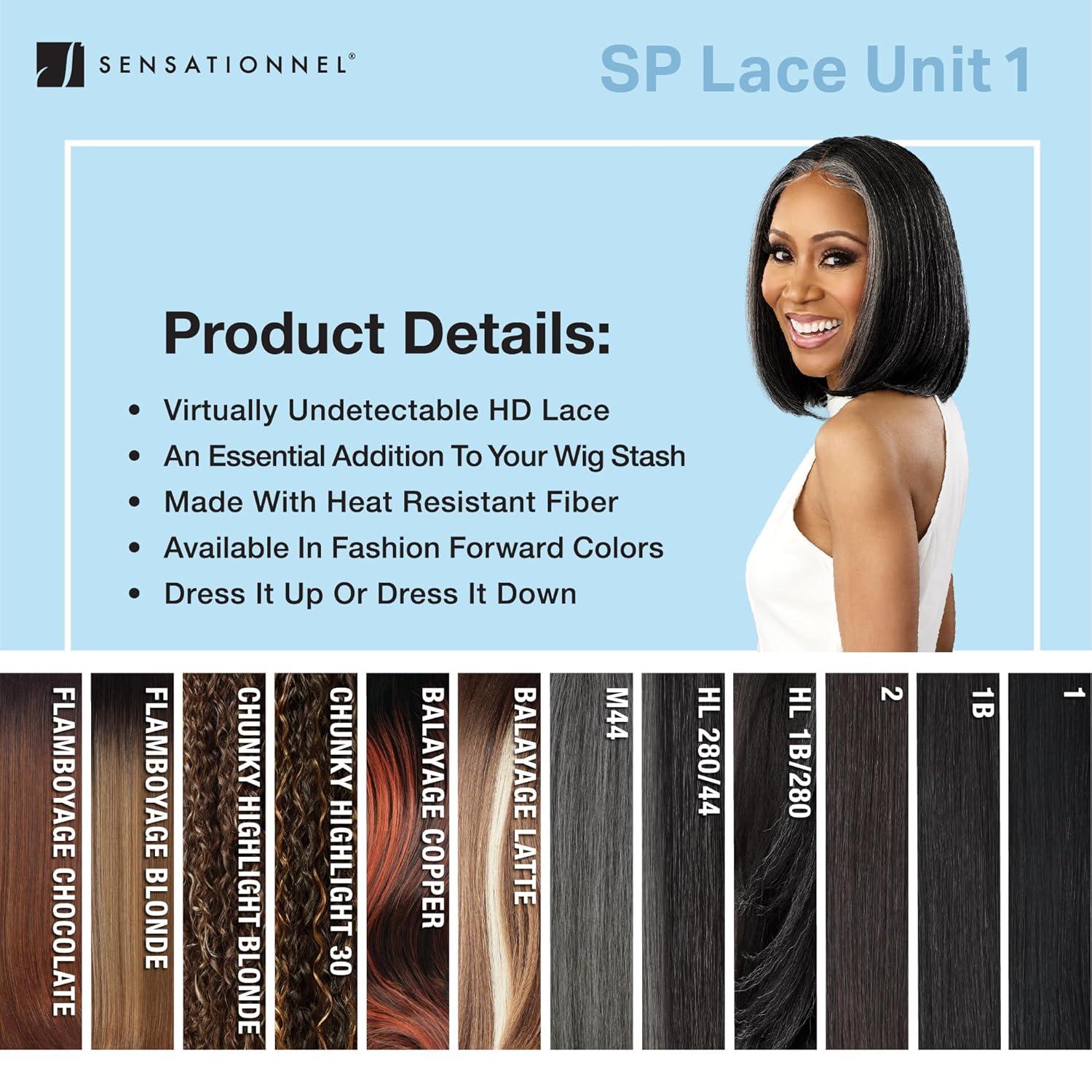 imageSensationnel Dashly Lace Saltandpepper Wig Sp Unit 1 Hand Tied Laceparting Ear to Ear Synthetic 1 JETBLACK1 JETBLACK
