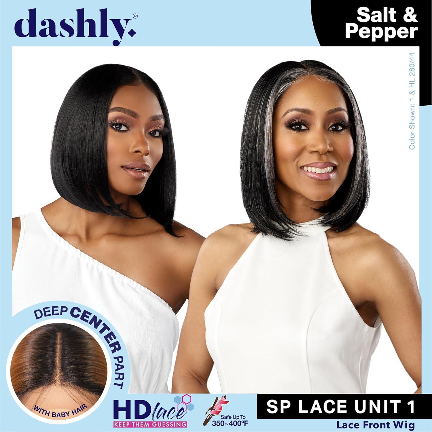 imageSensationnel Dashly Lace Saltandpepper Wig Sp Unit 1 Hand Tied Laceparting Ear to Ear Synthetic 1 JETBLACK2 DARKBROWN