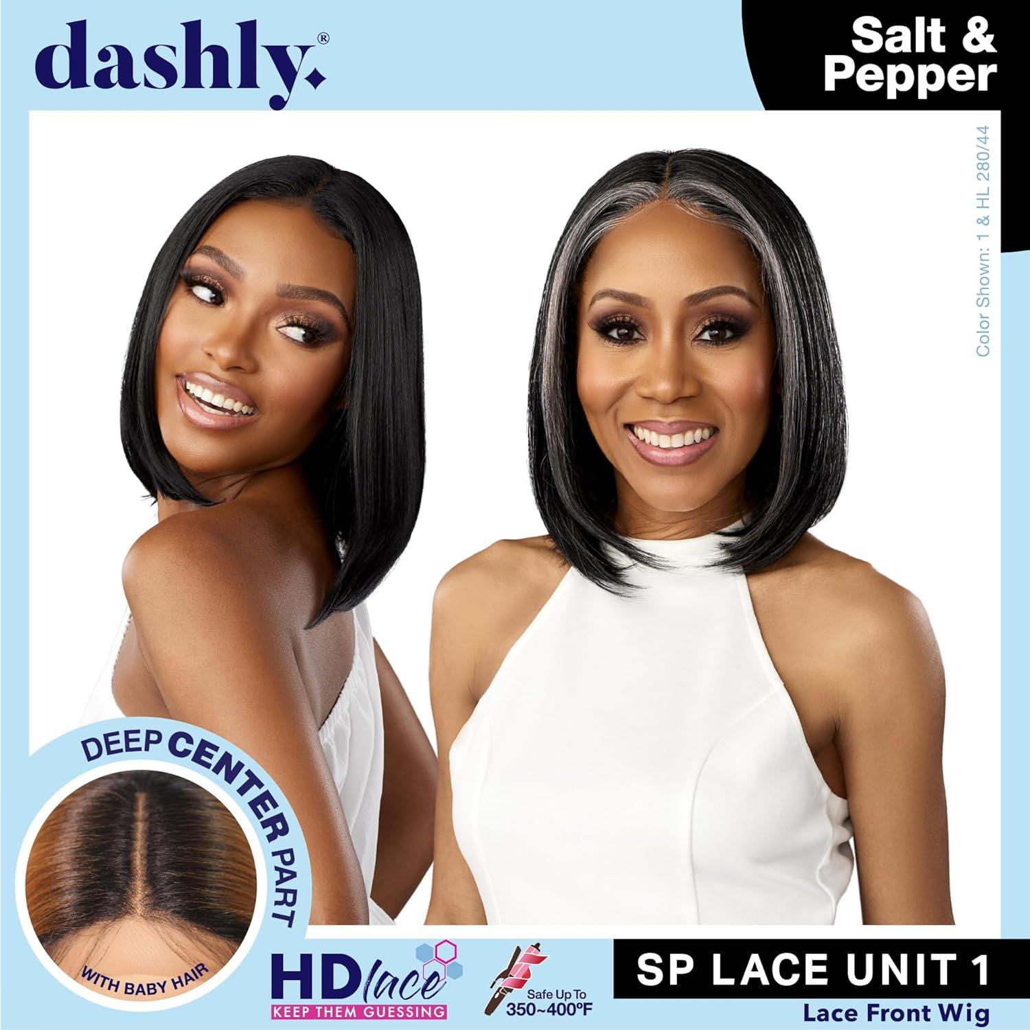 imageSensationnel Dashly Lace Saltandpepper Wig Sp Unit 1 Hand Tied Laceparting Ear to Ear Synthetic 1 JETBLACKCH30