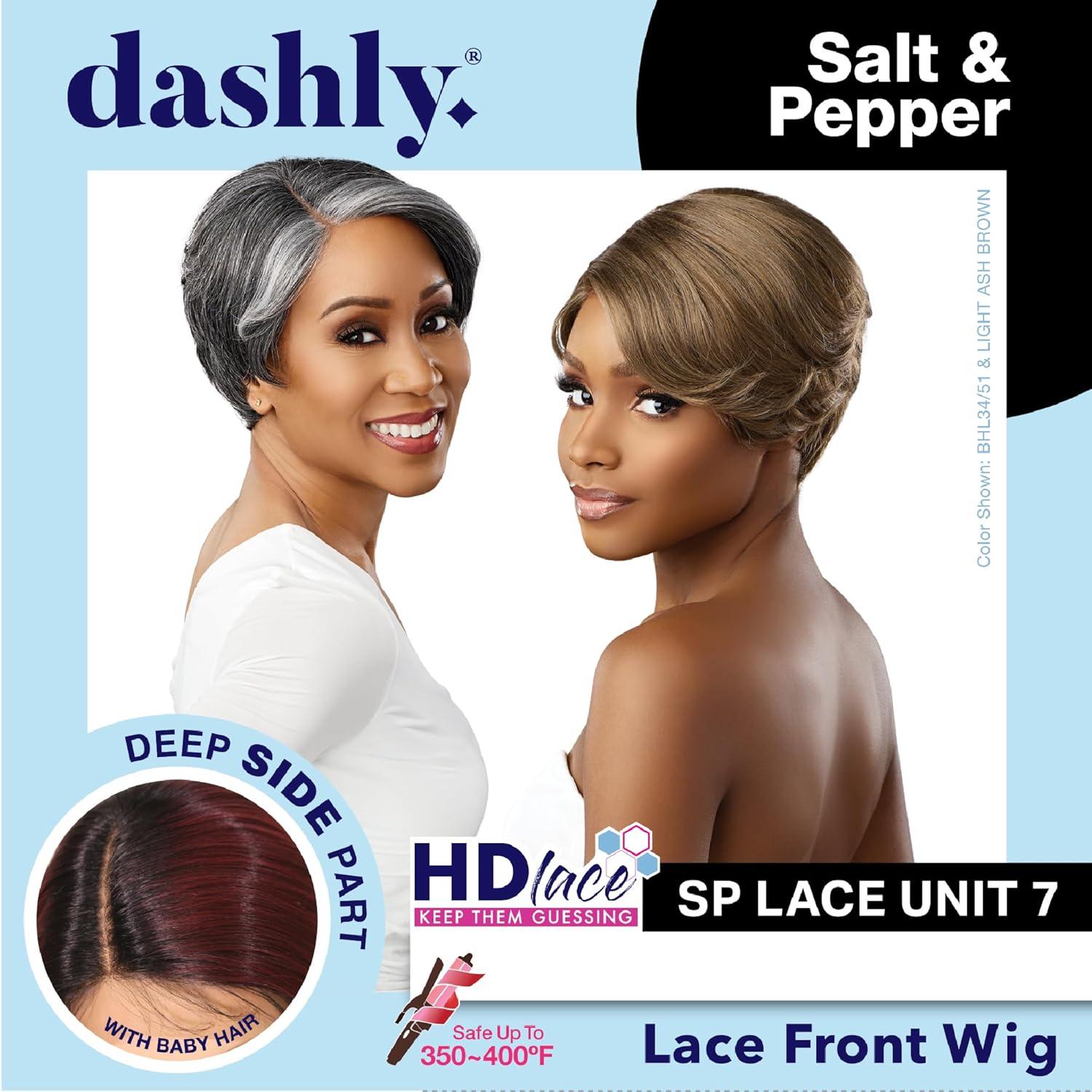 imageSensationnel Dashly Lace Saltandpepper Wig Sp Unit 7 Hand Tied Laceparting Ear to Ear Synthetic 1 JETBLACK2 DARKBROWN