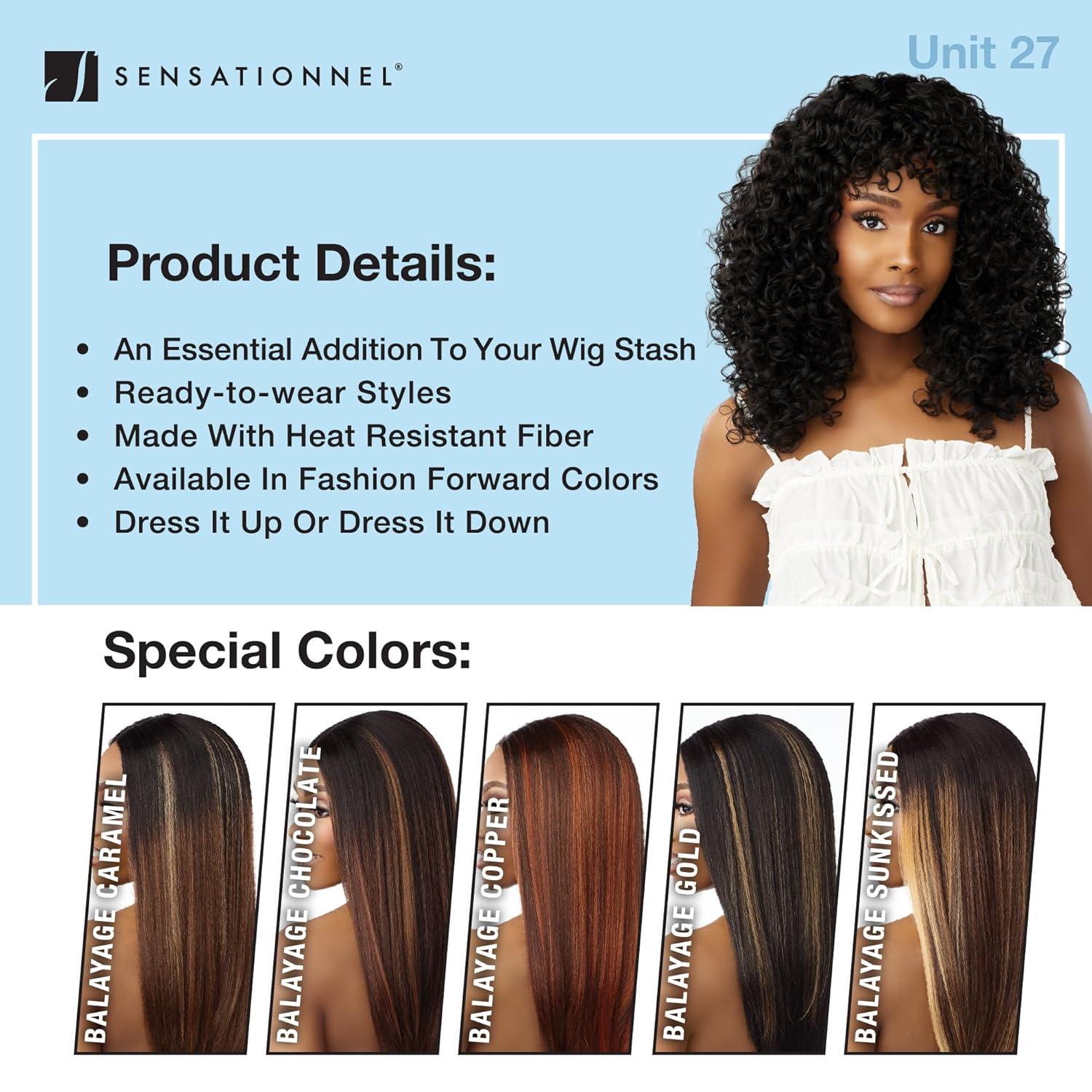 imageSensationnel Dashly Wig Unit 27 Non Lace Cap Ready to Wear Synthetic 1 JETBLACKBALAYAGECOPPER