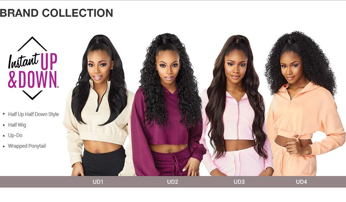 imageSensationnel Instant Updown Halfwig Pony Iud 1 4 Style in 1 Half Wig And Pony Drawstring 1 JETBLACKT2BG
