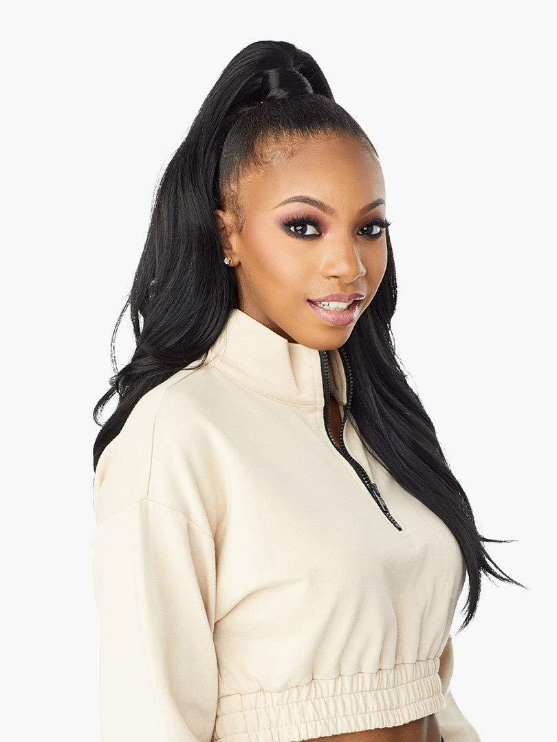 imageSensationnel Instant Updown Halfwig Pony Iud 1 4 Style in 1 Half Wig And Pony Drawstring 1 JETBLACKT2COPPER