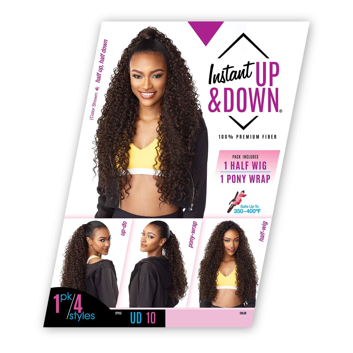 imageSensationnel Instant Updown Halfwig Pony Iud 10 4 Style in 1 Half Wig And Pony Drawstring 1 JETBLACK1 JETBLACK