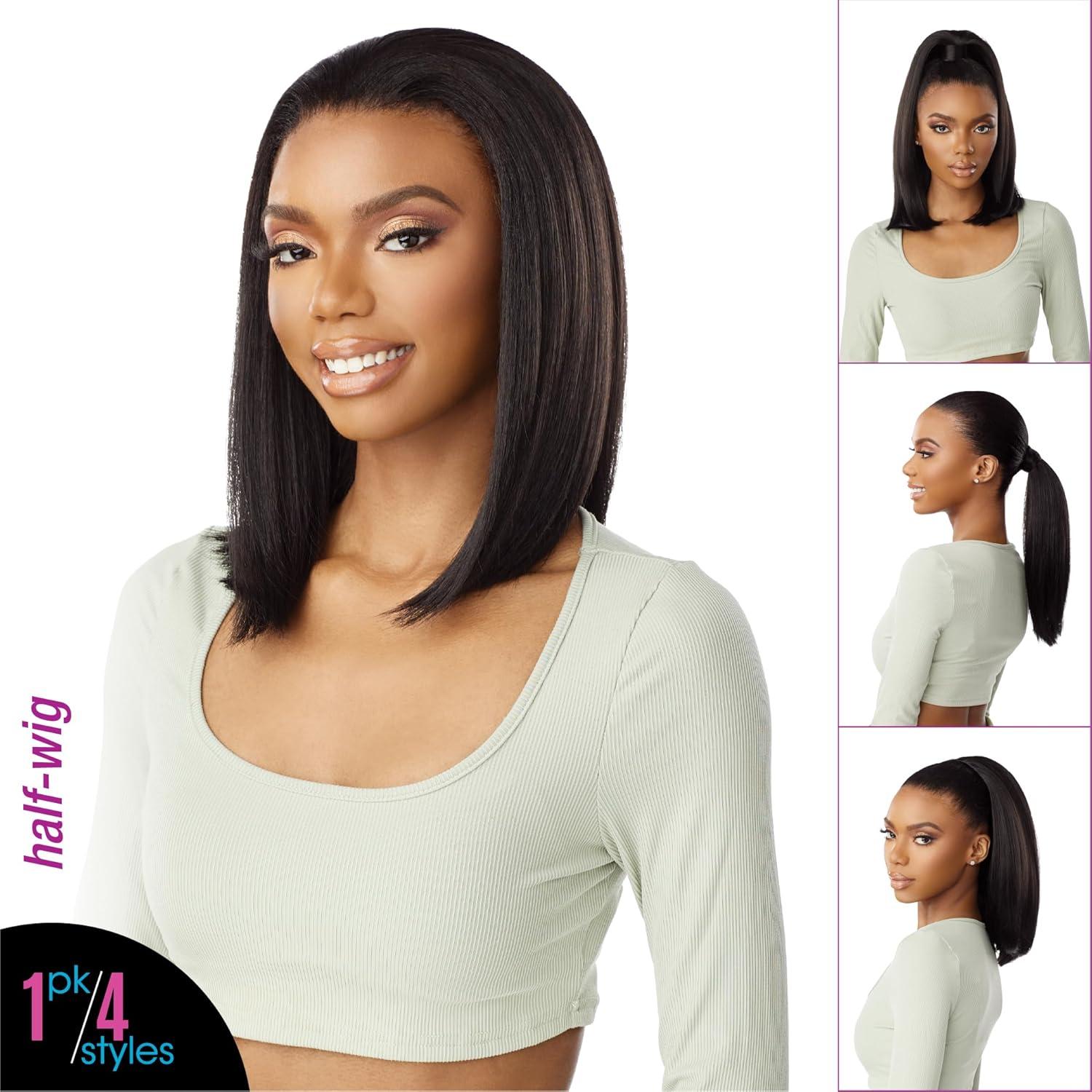 imageSensationnel Instant Updown Halfwig Pony Iud 19 4 Style in 1 Half Wig And Pony Drawstring 1 JETBLACK1B OFFBLACK