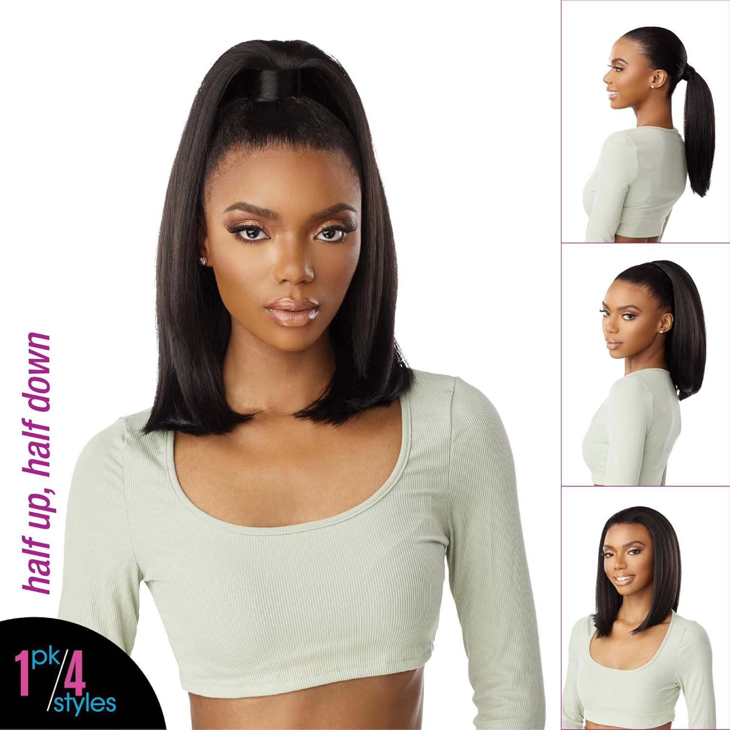 imageSensationnel Instant Updown Halfwig Pony Iud 19 4 Style in 1 Half Wig And Pony Drawstring 1 JETBLACKT2BLUE