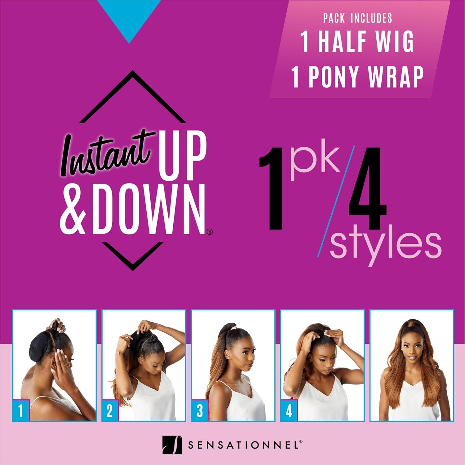 imageSensationnel Instant Updown Halfwig Pony Iud 19 4 Style in 1 Half Wig And Pony Drawstring 1 JETBLACKT2COPPER