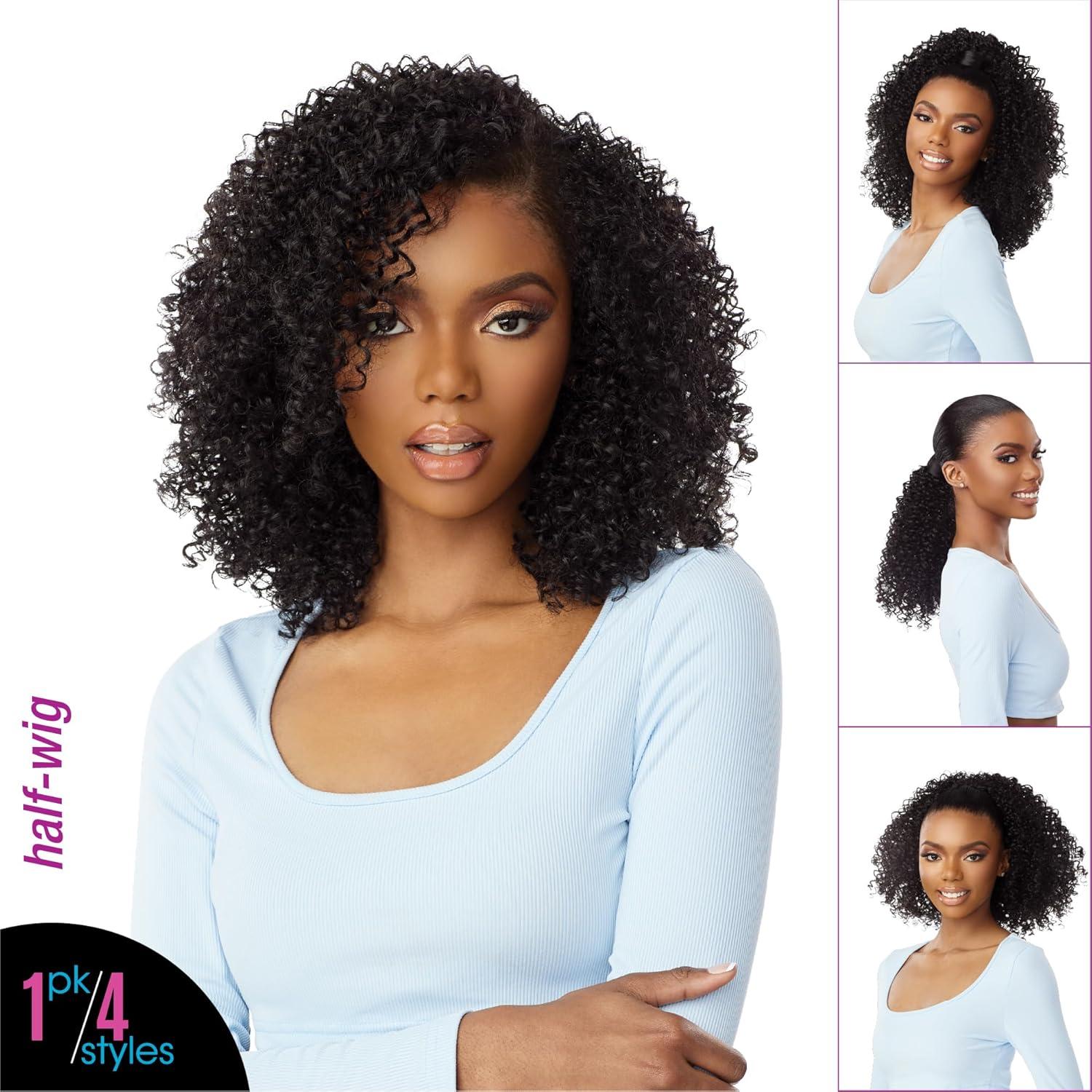 imageSensationnel Instant Updown Halfwig Pony Iud 20 4 Style in 1 Half Wig And Pony Drawstring 1 JETBLACK1B OFFBLACK