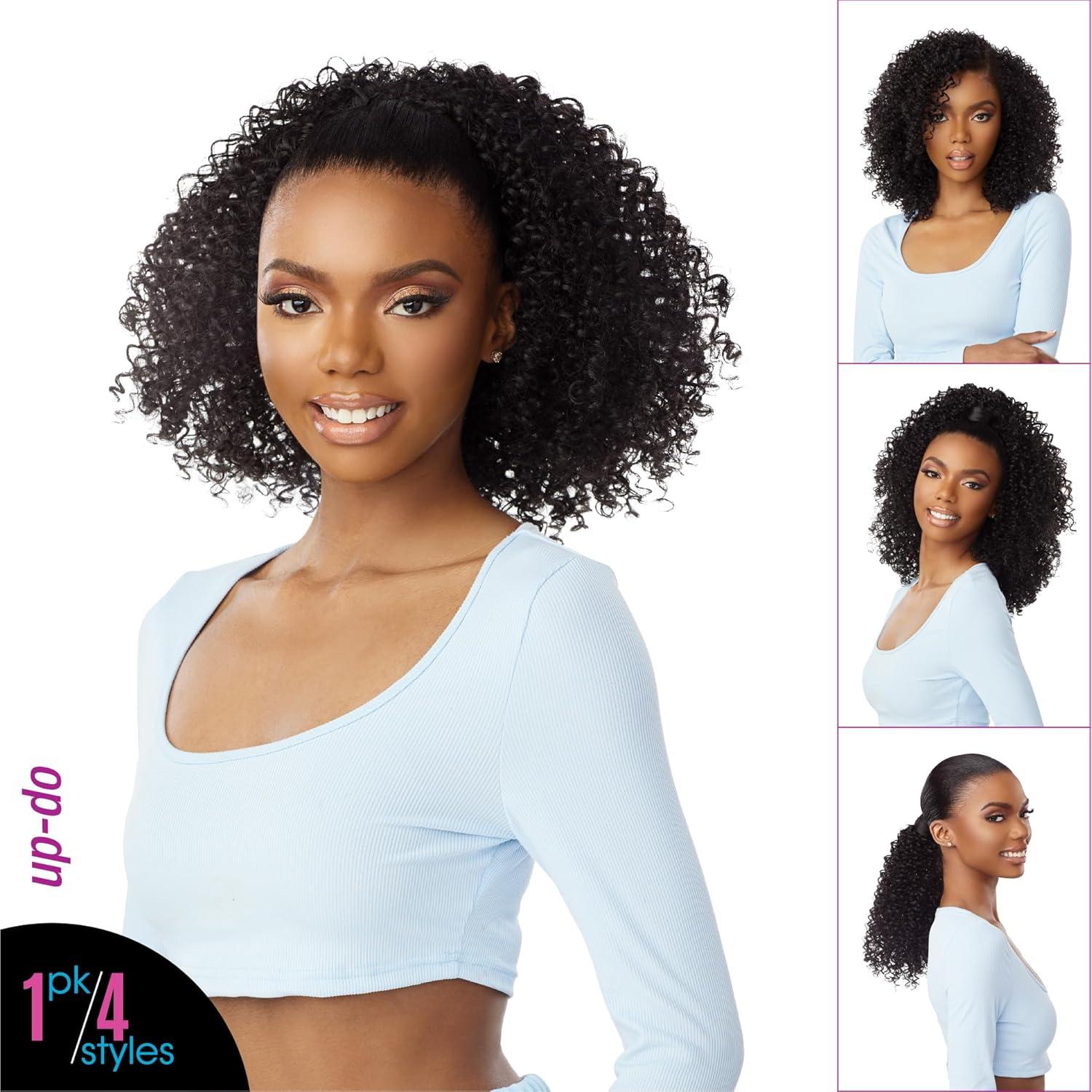 imageSensationnel Instant Updown Halfwig Pony Iud 20 4 Style in 1 Half Wig And Pony Drawstring 1 JETBLACK2 DARKBROWN
