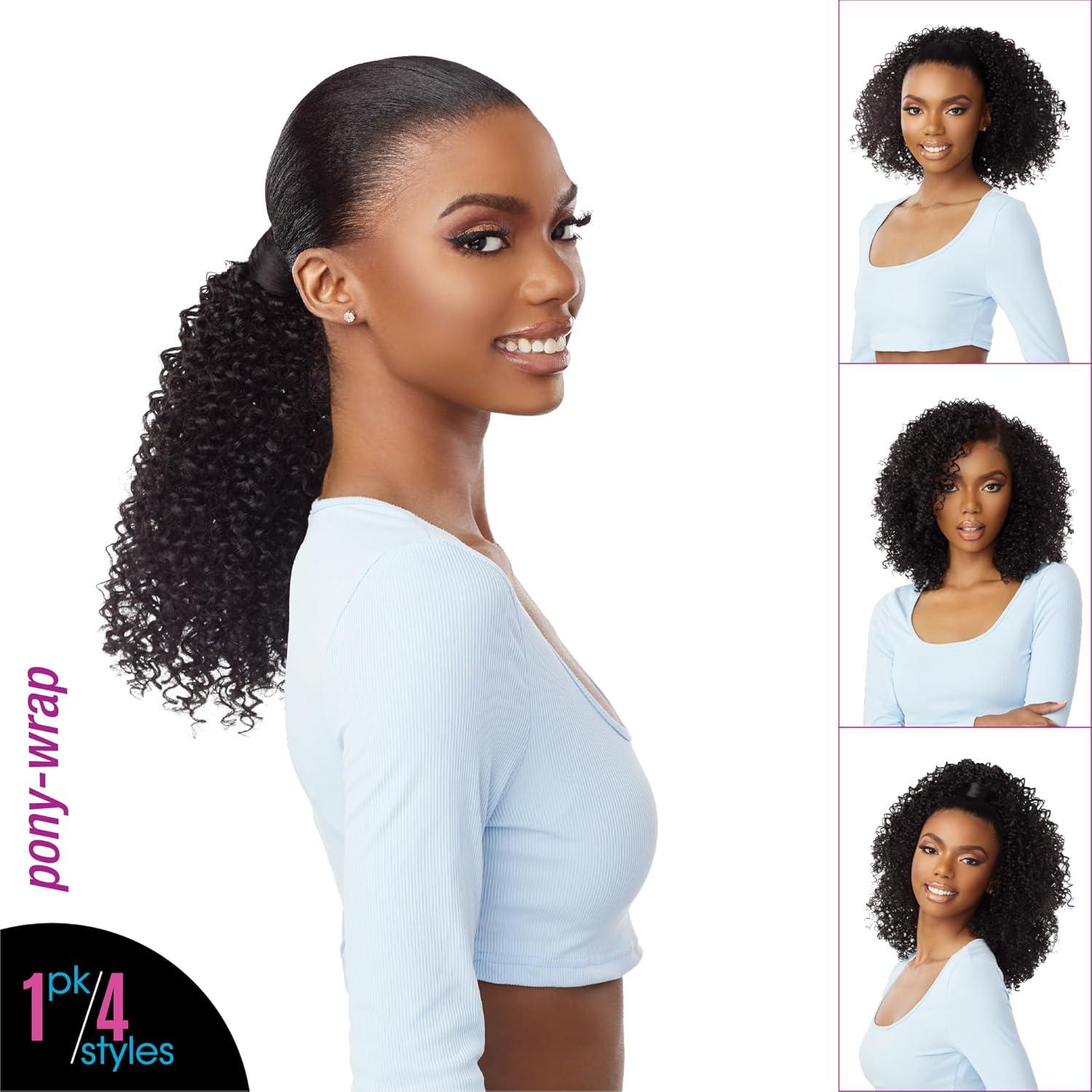 imageSensationnel Instant Updown Halfwig Pony Iud 20 4 Style in 1 Half Wig And Pony Drawstring 1 JETBLACK4 MEDBROWN