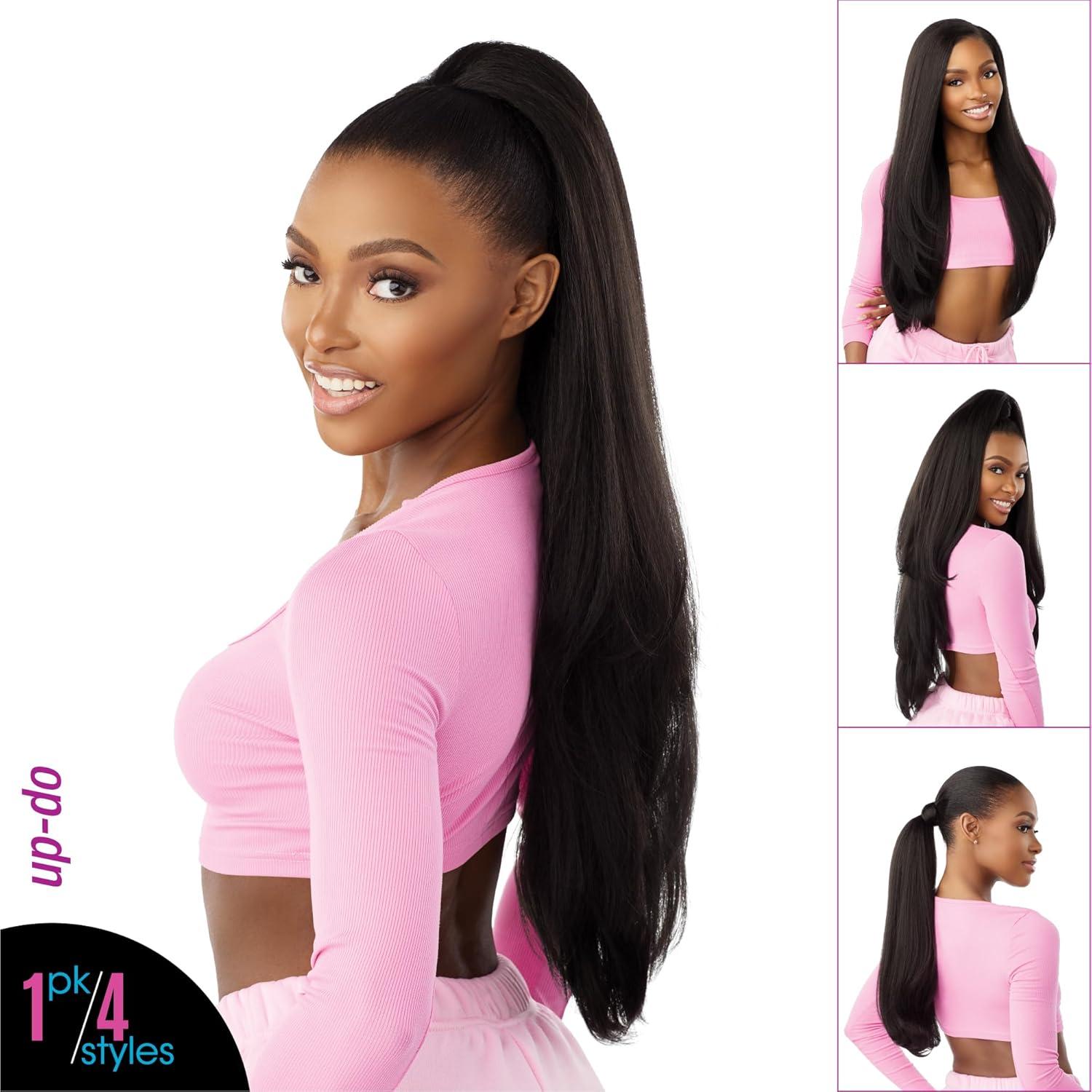 imageSensationnel Instant Updown Halfwig Pony Iud 21 4 Style in 1 Half Wig And Pony Drawstring 1 JETBLACK1B OFFBLACK
