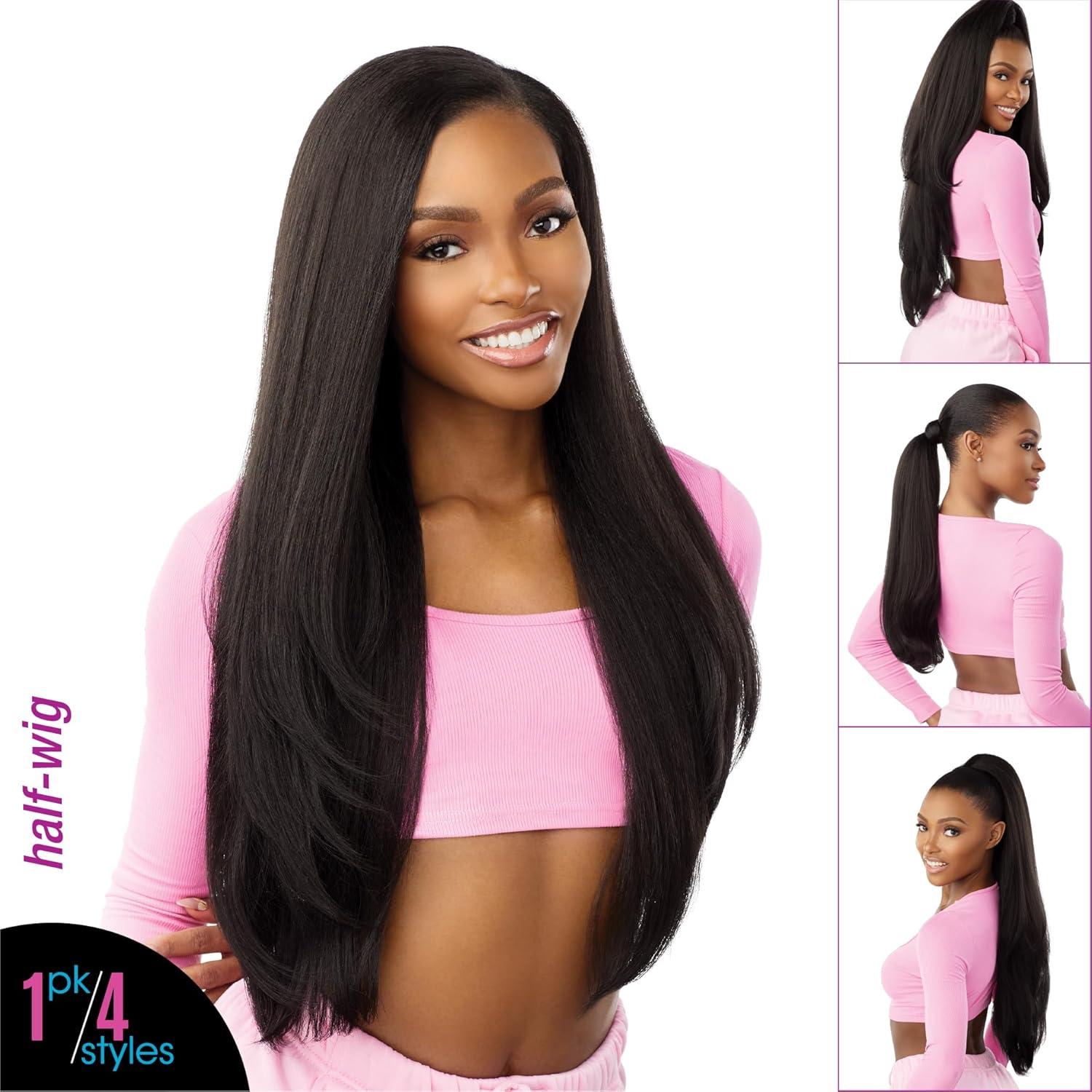 imageSensationnel Instant Updown Halfwig Pony Iud 21 4 Style in 1 Half Wig And Pony Drawstring 1 JETBLACK1B OFFBLACK