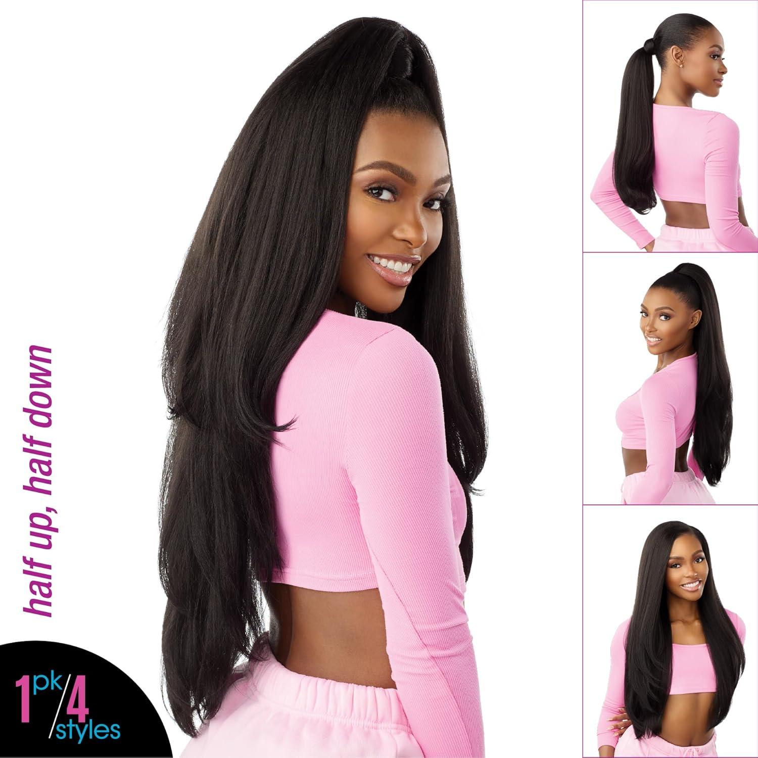imageSensationnel Instant Updown Halfwig Pony Iud 21 4 Style in 1 Half Wig And Pony Drawstring 1 JETBLACKBALAYAGEGOLD