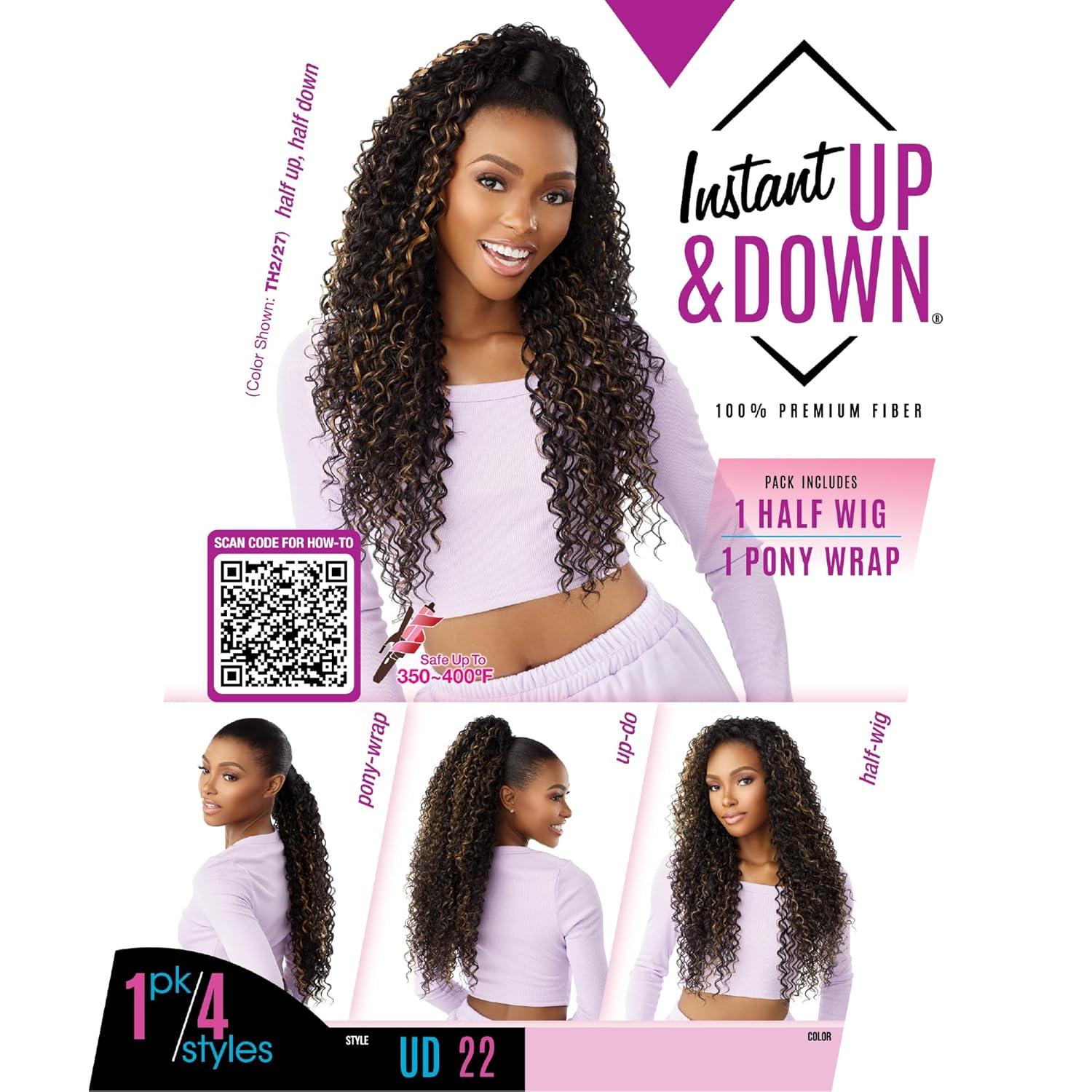 imageSensationnel Instant Updown Halfwig Pony Iud 22 4 Style in 1 Half Wig And Pony Drawstring 1 JETBLACK1 JETBLACK