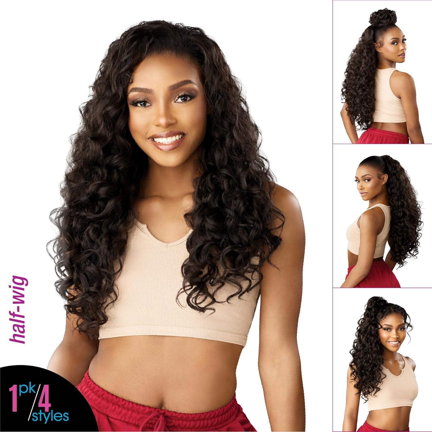 imageSensationnel Instant Updown Halfwig Pony Iud 23 4 Style in 1 Half Wig And Pony Drawstring 1 JETBLACK1 JETBLACK