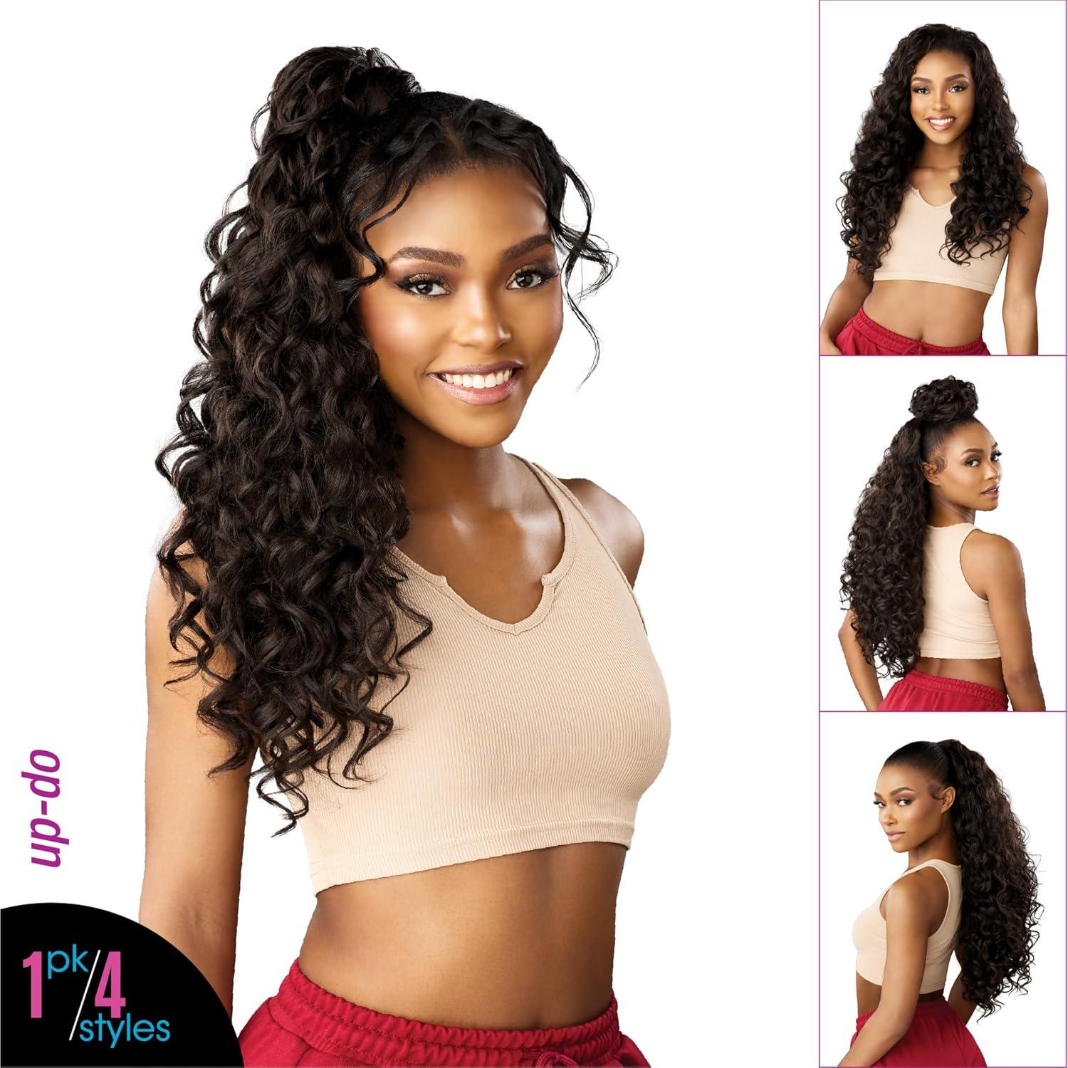 imageSensationnel Instant Updown Halfwig Pony Iud 23 4 Style in 1 Half Wig And Pony Drawstring 1 JETBLACK2 DARKBROWN
