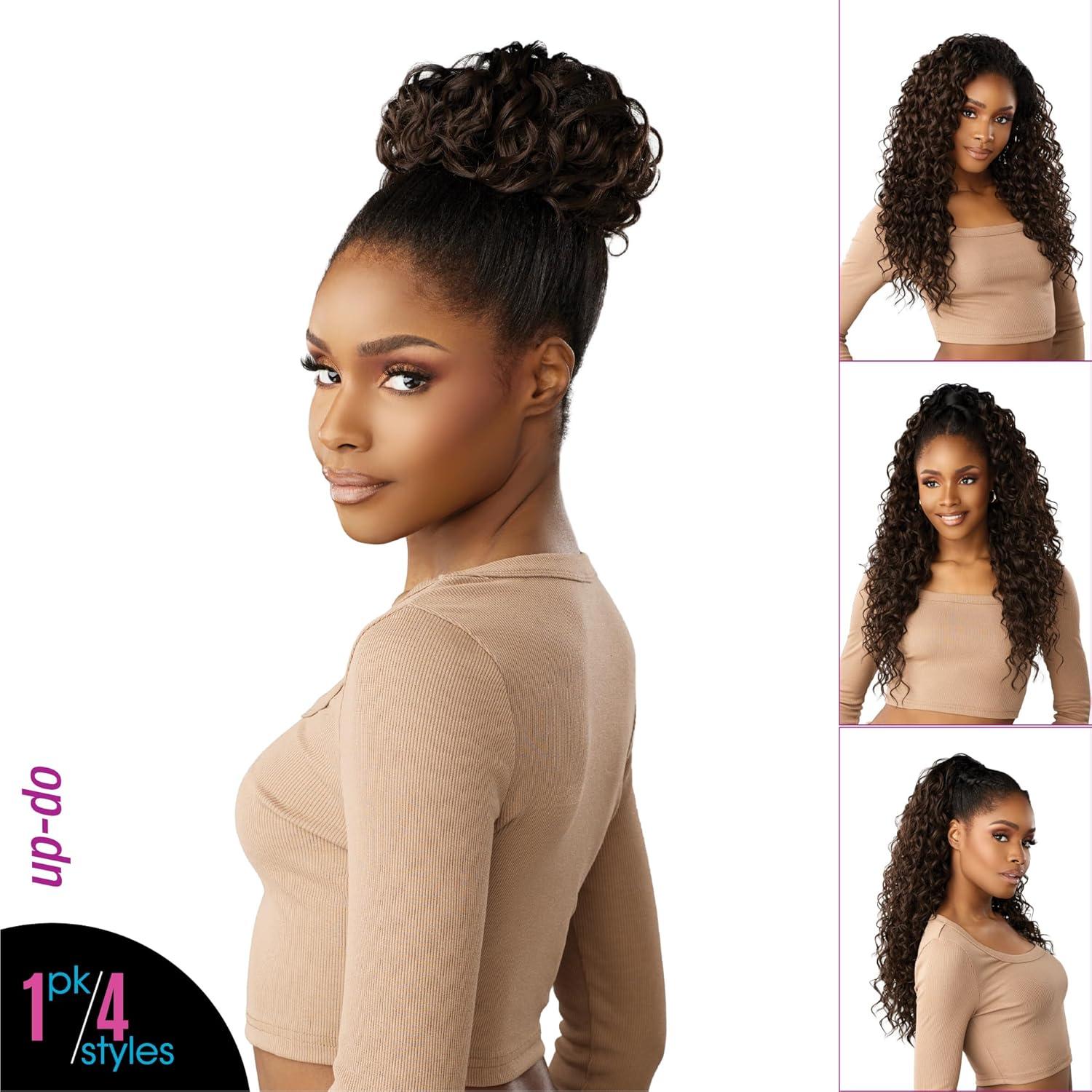 imageSensationnel Instant Updown Halfwig Pony Iud 24 4 Style in 1 Half Wig And Pony Drawstring 1 JETBLACKTH2COPPER
