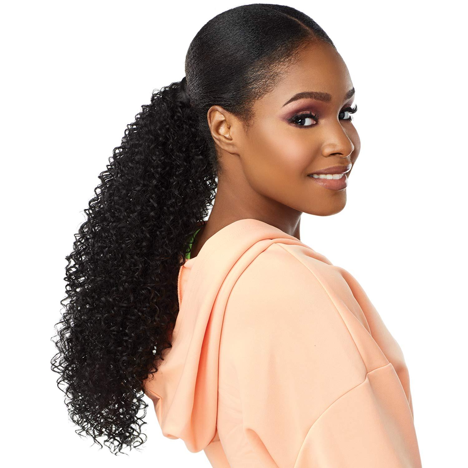 imageSensationnel Instant Updown Halfwig Pony Iud 3 4 Style in 1 Half Wig And Pony Drawstring 1 JETBLACK1 JETBLACK