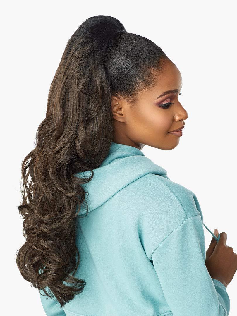 imageSensationnel Instant Updown Halfwig Pony Iud 6 4 Style in 1 Half Wig And Pony Drawstring T2COPPER1B OFFBLACK