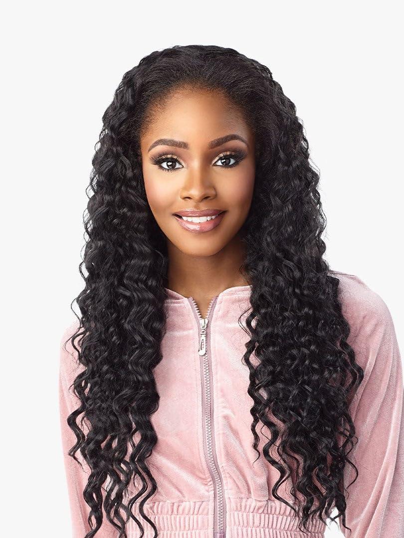 imageSensationnel Instant Updown Halfwig Pony Unit 12 4 Style in 1 Half Wig and Pony Wrap 1 JETBLACKT1B4