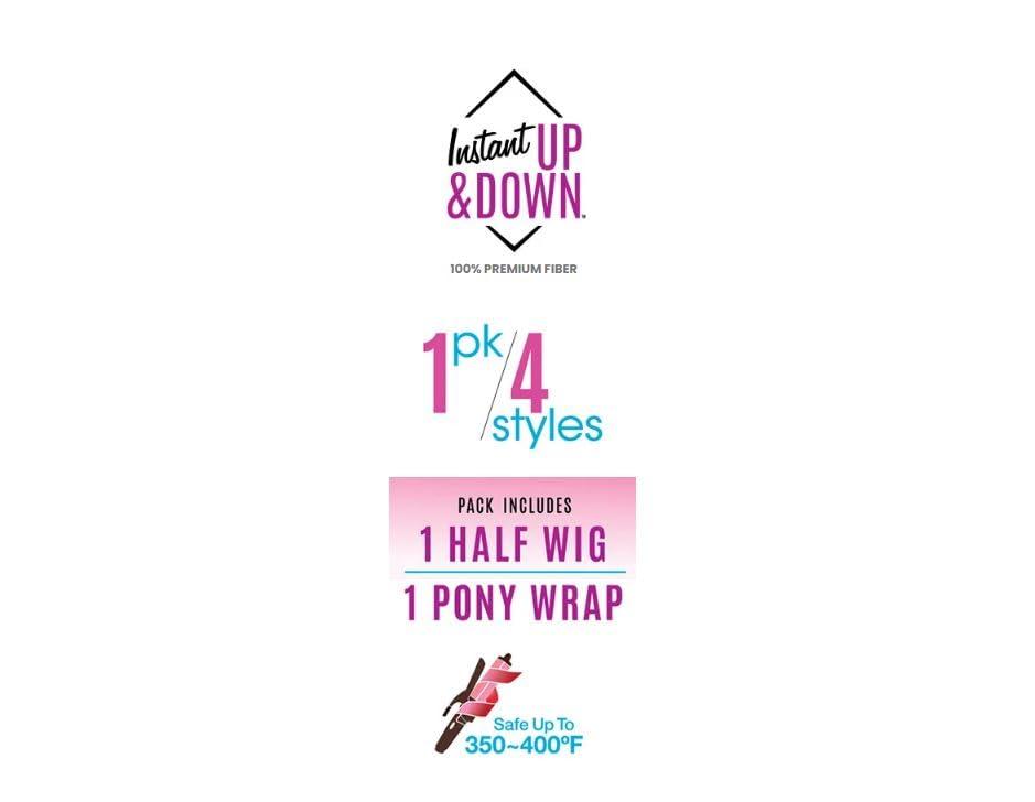 imageSensationnel Instant Updown Halfwig Pony Unit 12 4 Style in 1 Half Wig and Pony Wrap 1 JETBLACKT2COPPER
