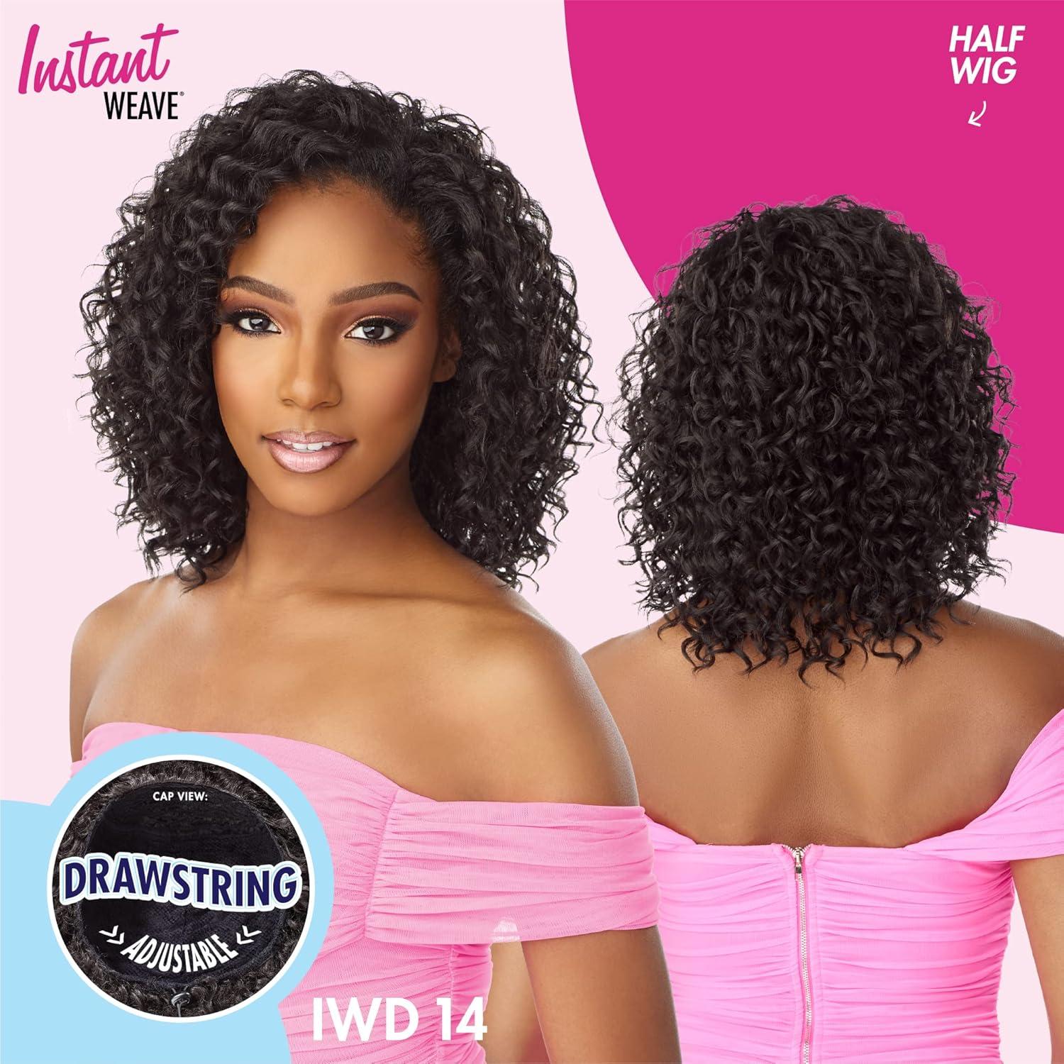 imageSensationnel Instant Weave Half Wig 14 Synthetic Blendwig Adjustable Drawstring for Seamless Hair Blending 1 JETBLACK1 JETBLACK