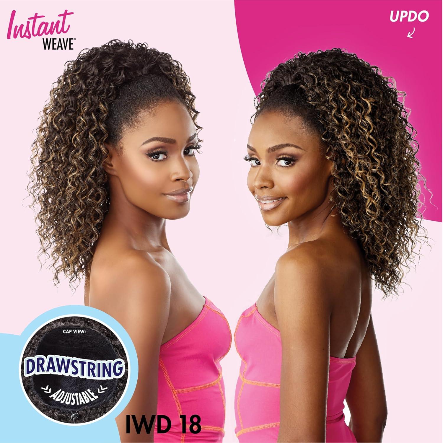 imageSensationnel Instant Weave Half Wig 18 Synthetic Blendwig Adjustable Drawstring for Seamless Hair Blending 1 JETBLACK1 JETBLACK