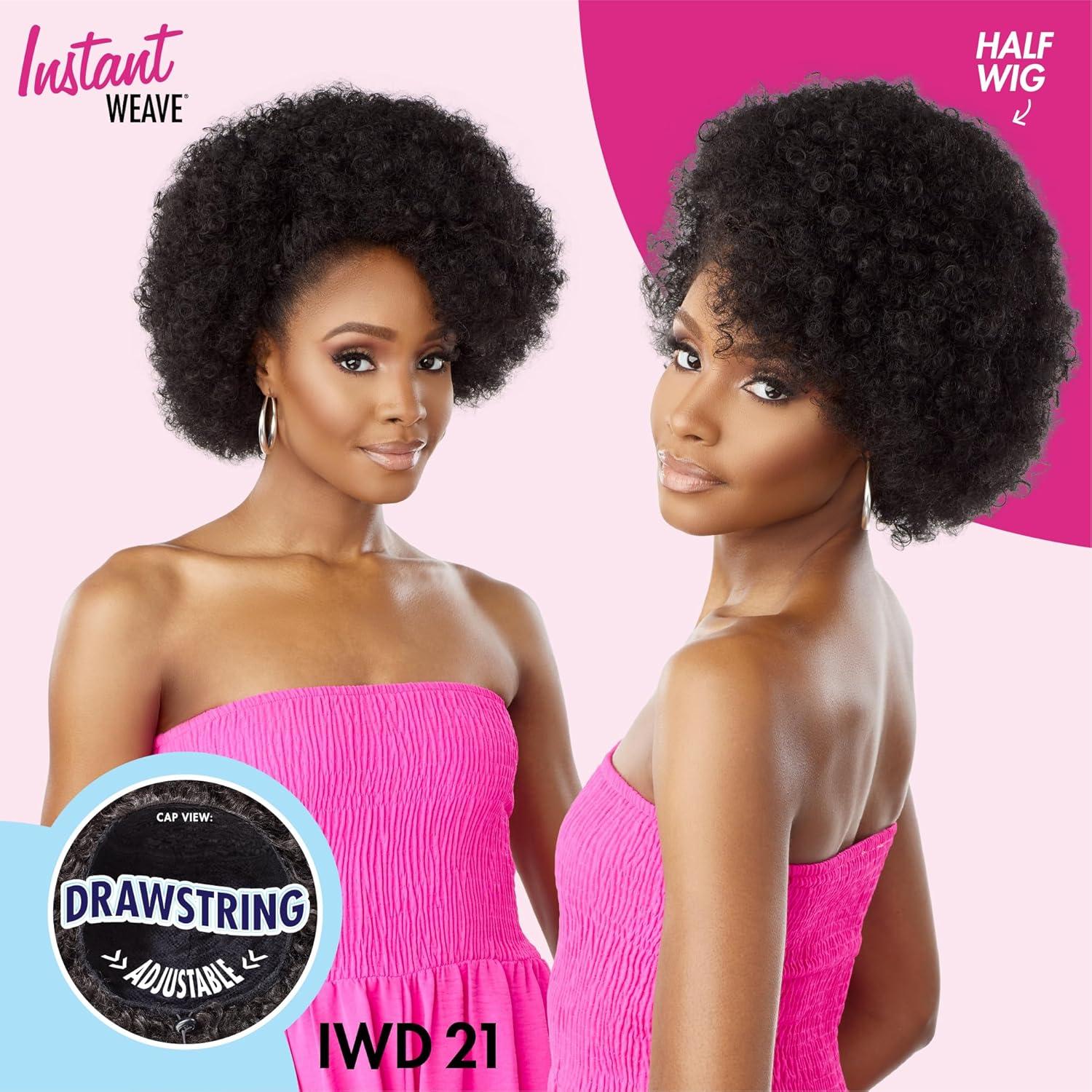 imageSensationnel Instant Weave Half Wig 21 Synthetic Blendwig Adjustable Drawstring for Seamless Hair Blending 1 JETBLACKT227