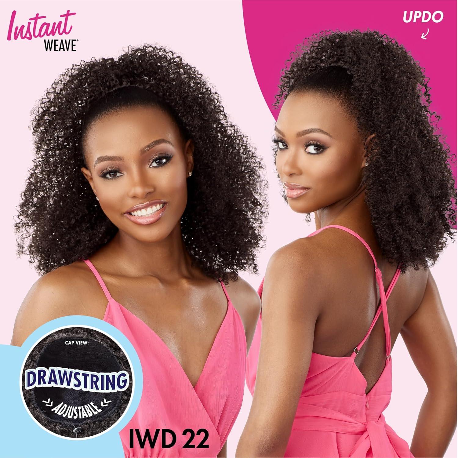 imageSensationnel Instant Weave Half Wig 22 Synthetic Blendwig Adjustable Drawstring for Seamless Hair Blending 1 JETBLACKTH227